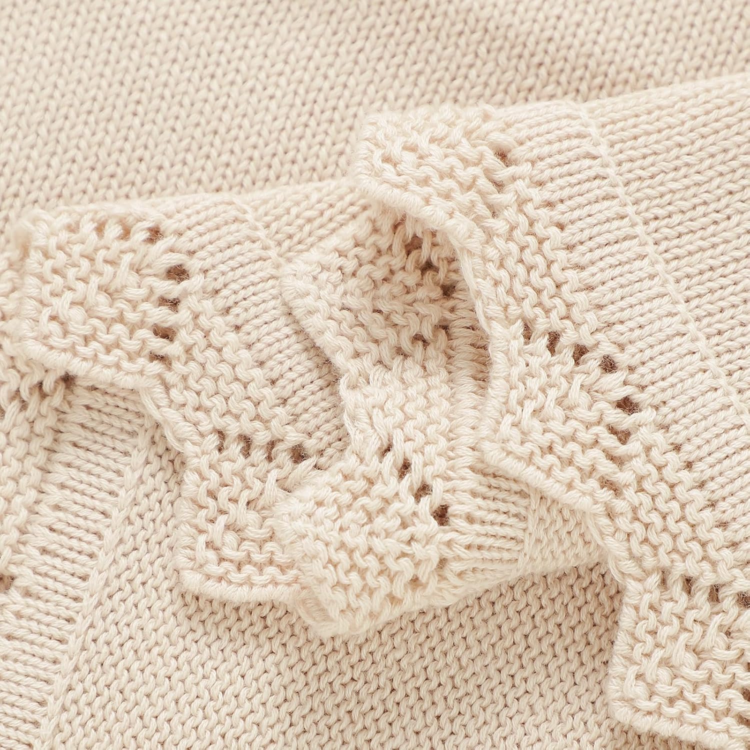 LAWKUL Beige Floral Swaddling Blanket 40x30 Infant Blanket