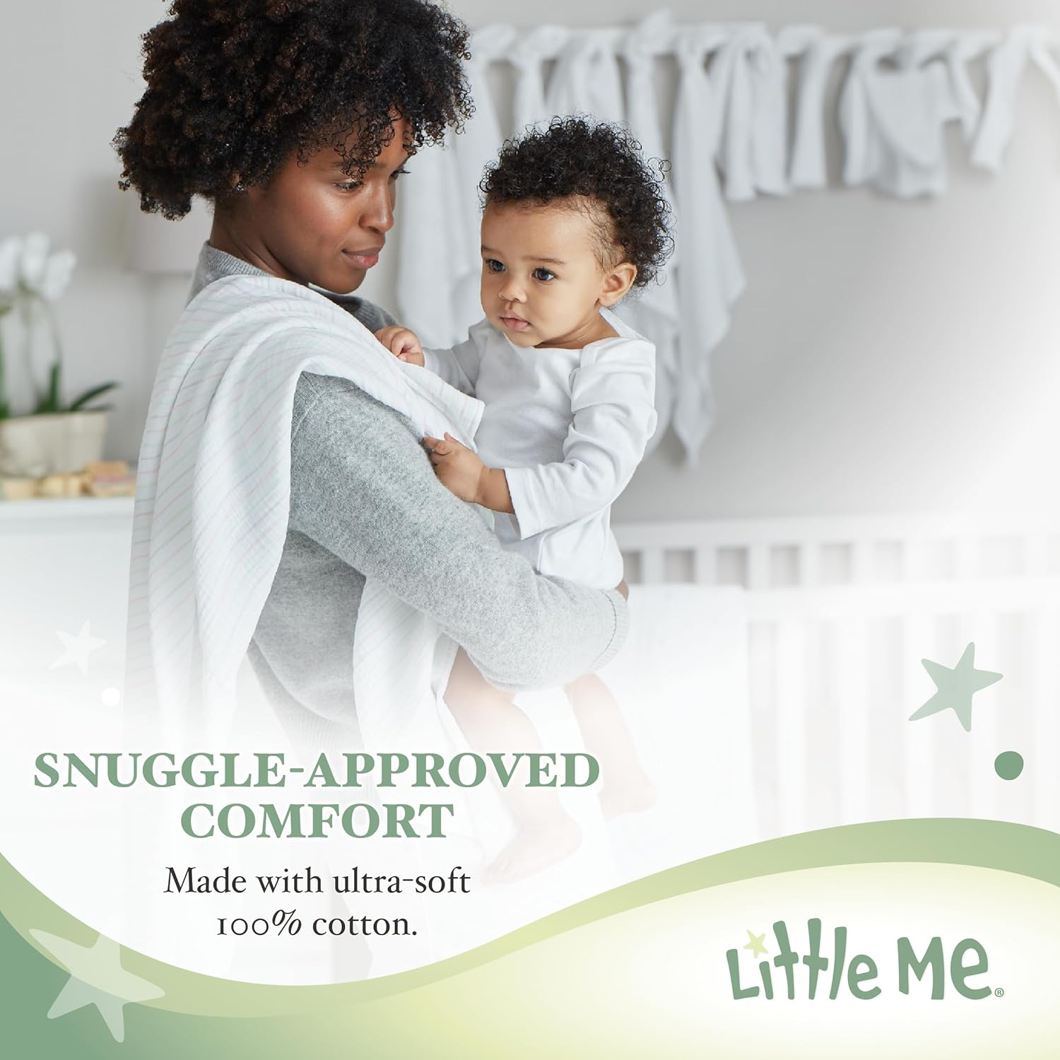 Little Me Baby Boys Textured Stripe Stroller Blanket 30x40 Inches