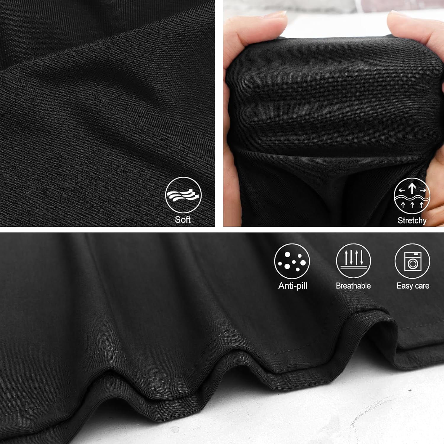 Aijoviko Newborn Swaddle Blanket with Hat Set Black