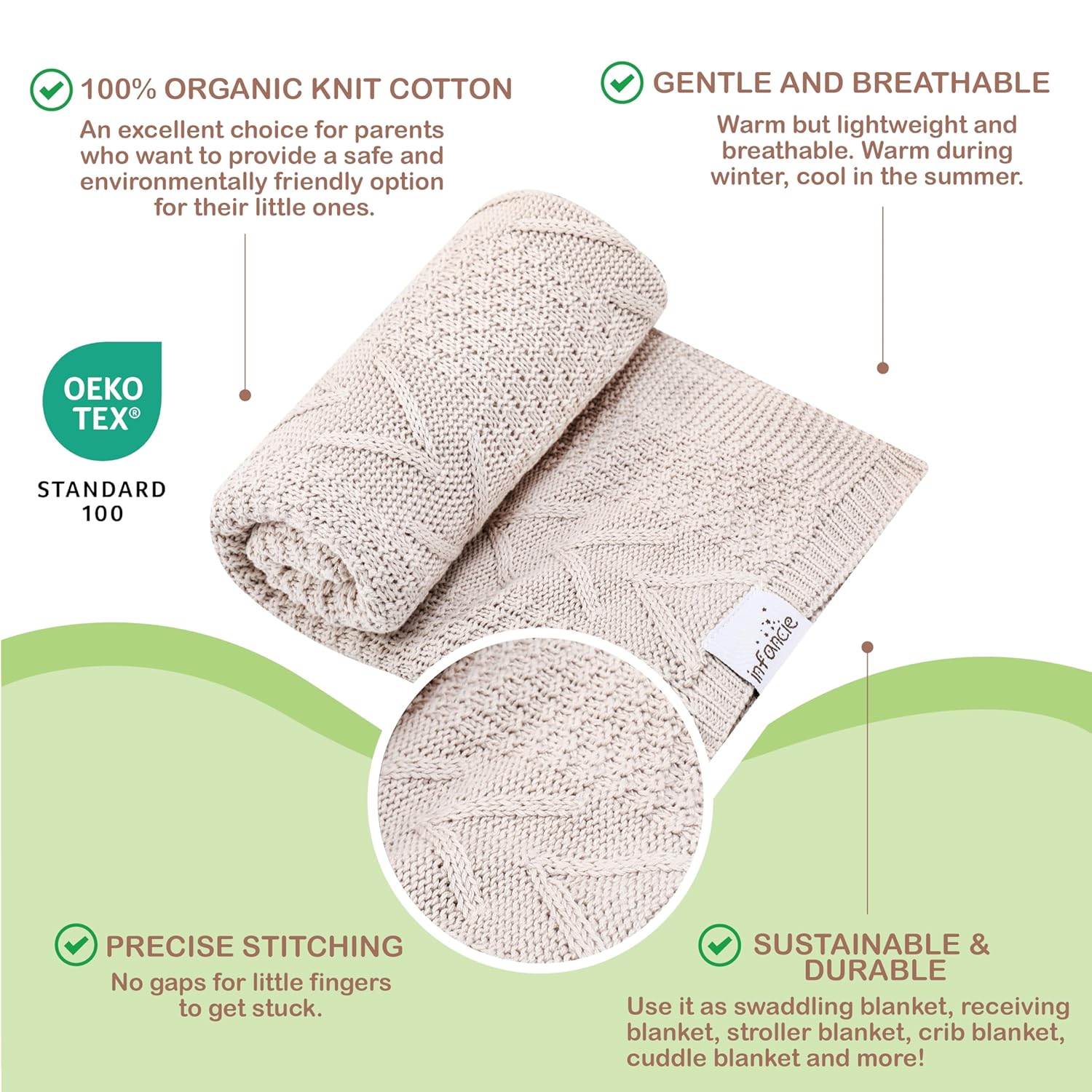 Organic Cotton Baby Blanket - 315 x 433 Inches
