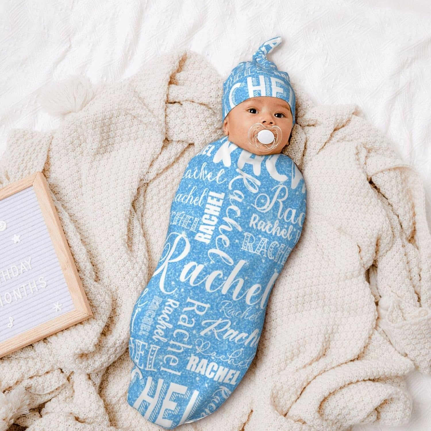 Personalized Baby Swaddle Set With Name