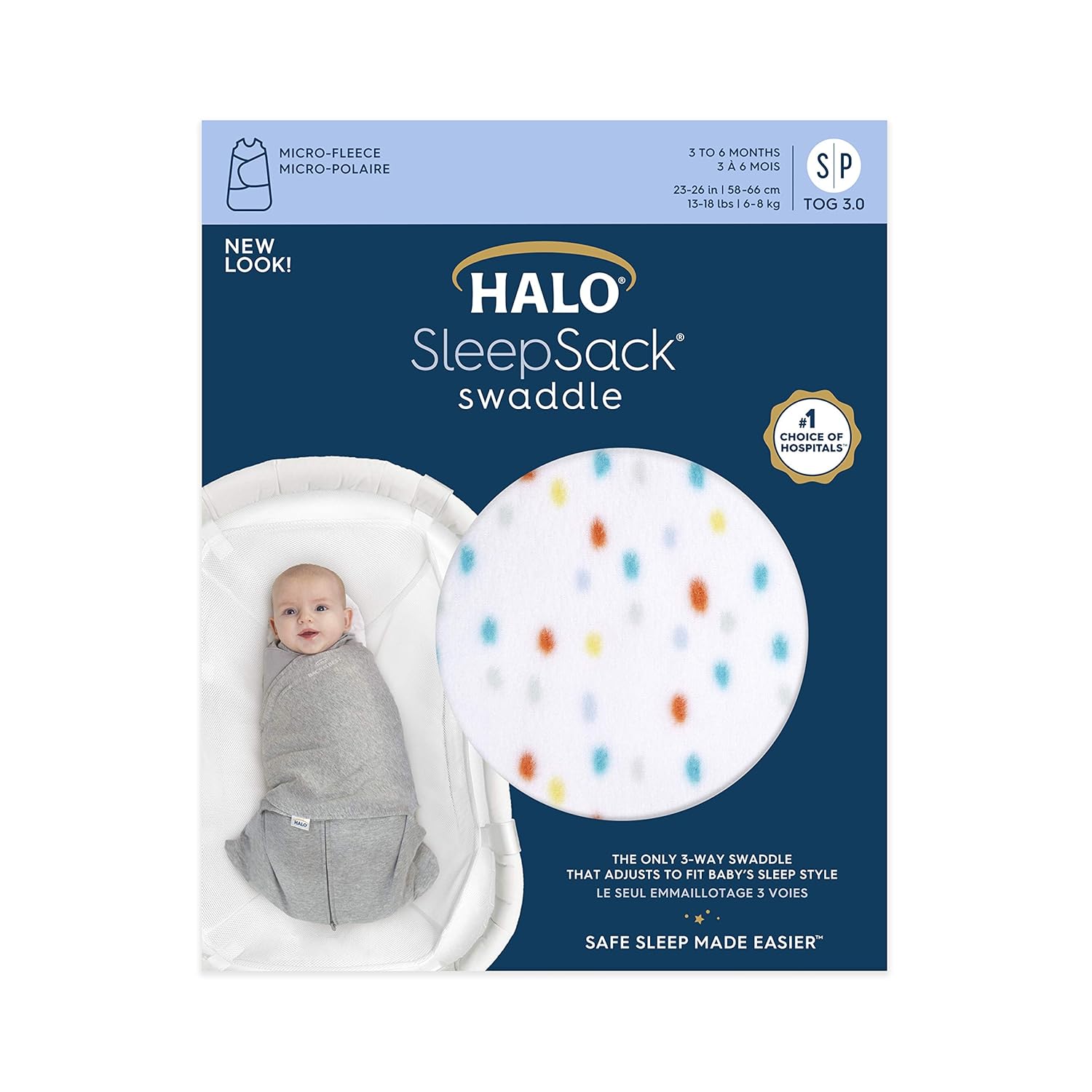 HALO Micro-Fleece Sleepsack Swaddle Confetti Small 3-6 Months