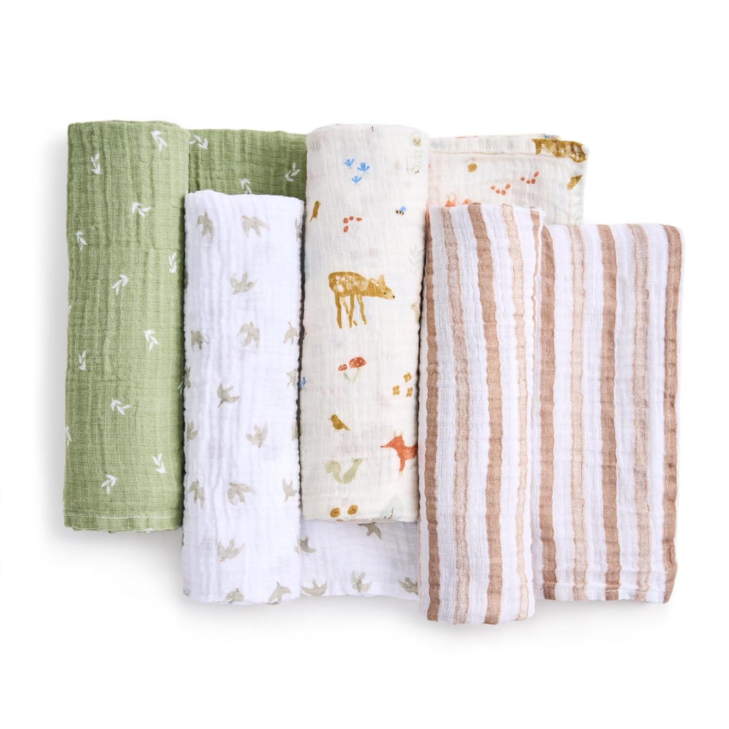 aden anais Muslin Swaddle 4 Pack Sage Woodland