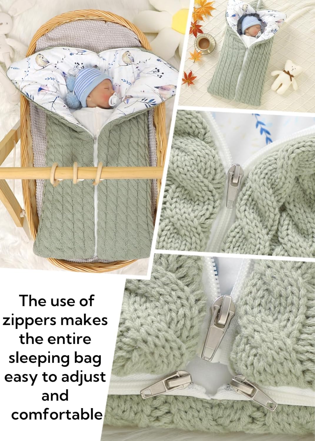 LLmoway Warm Baby Sleeping Bag Winter Swaddle Sleep Sack