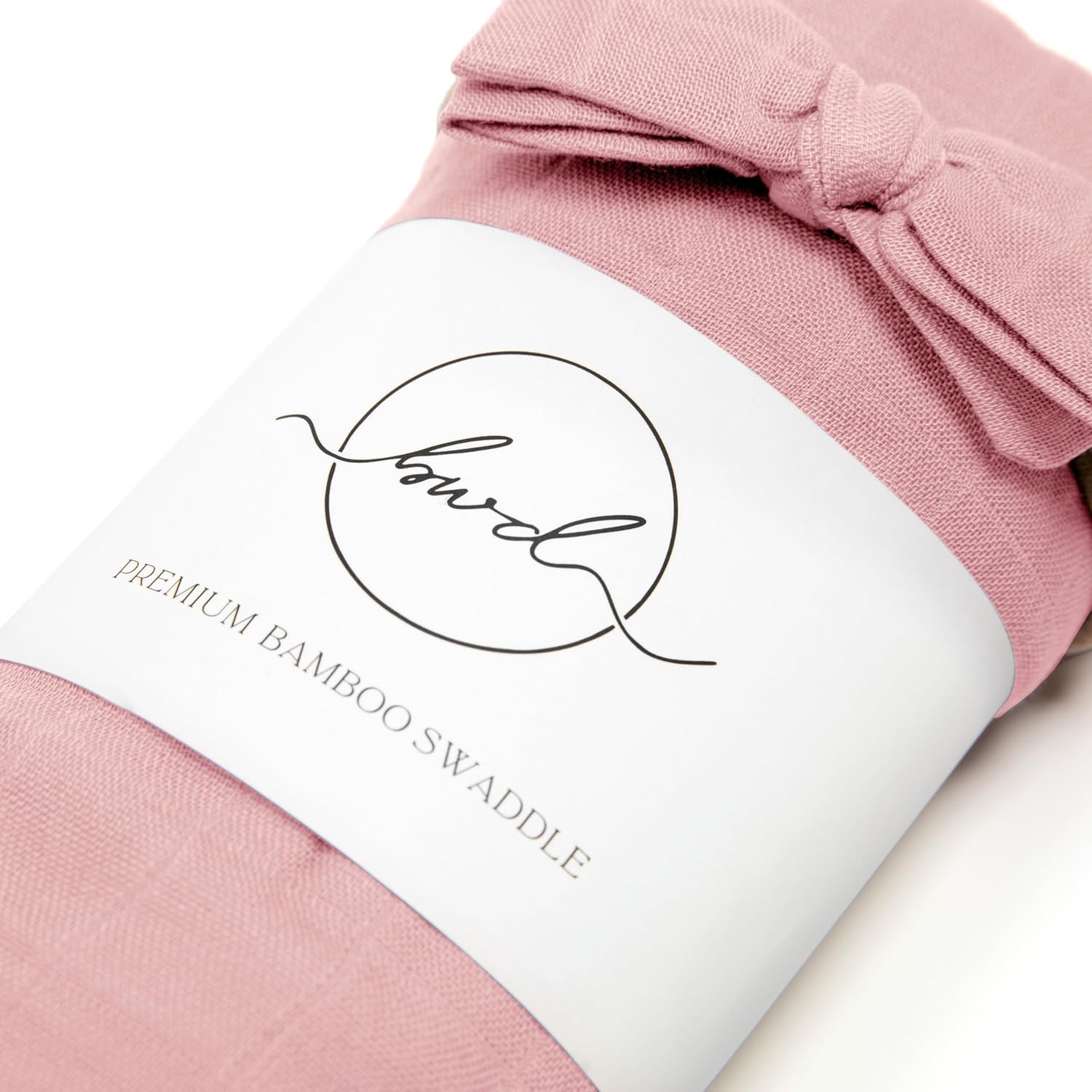 Premium Swaddle Blanket - Bamboo Viscose Organic Cotton 47 Inches Dusty Rose