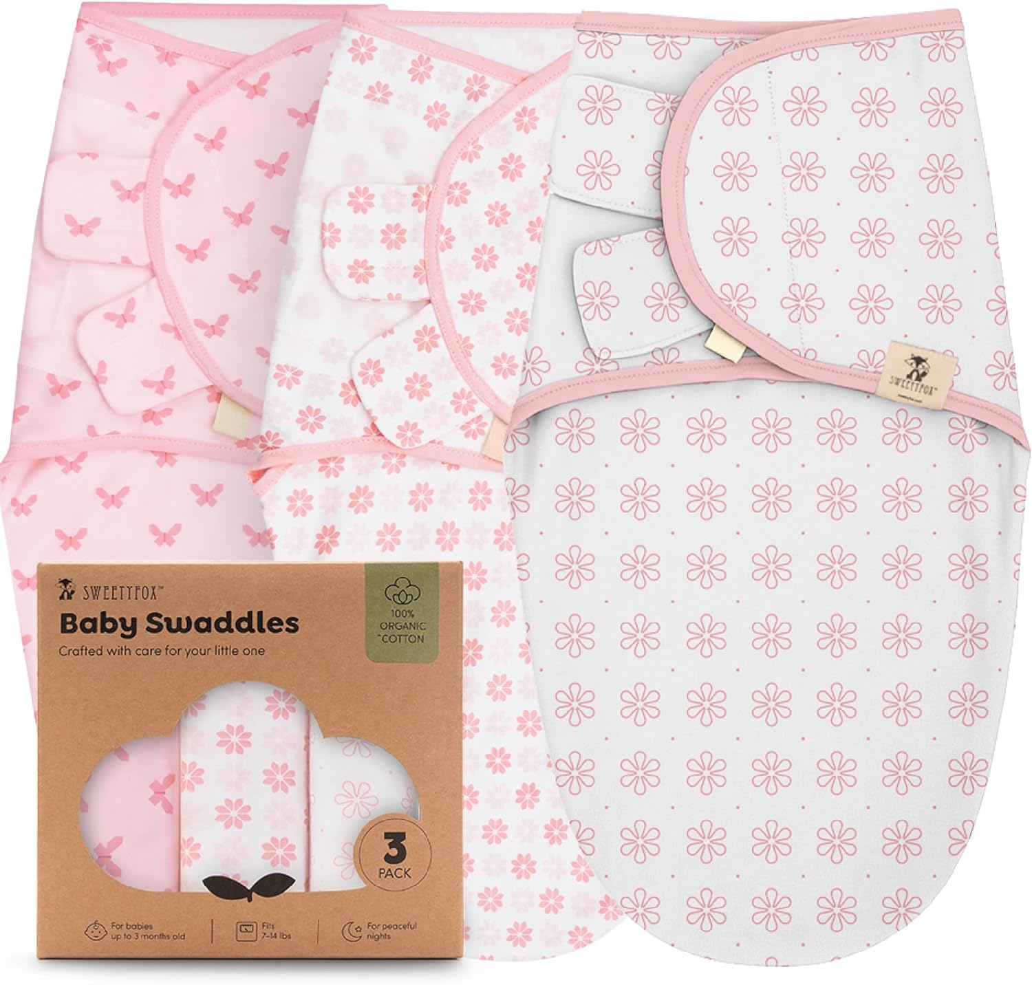 Sweety Fox 3-Pack Organic Baby Sleep Sacks