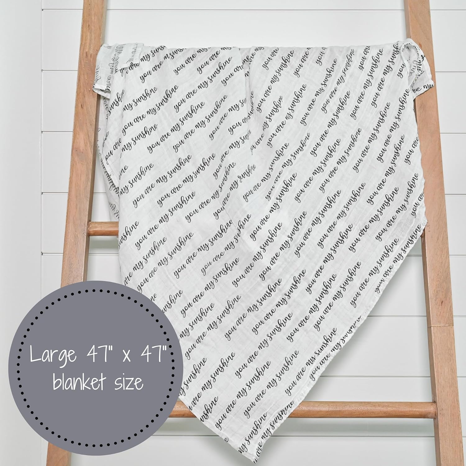 LollyBanks Baby Swaddle Blanket - You are My Sunshine Print