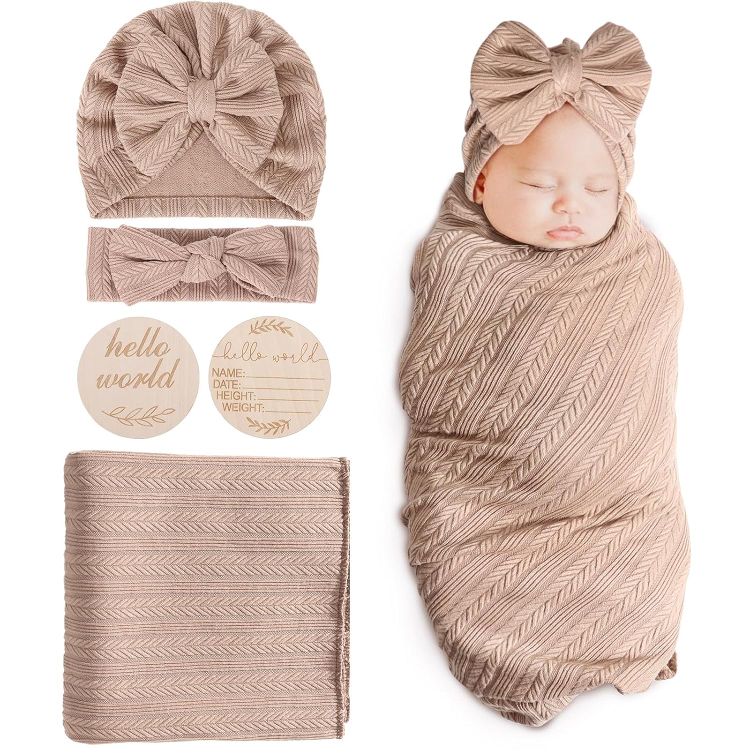 DRESHOW Baby Swaddle Blankets for Girls 4PCS Set