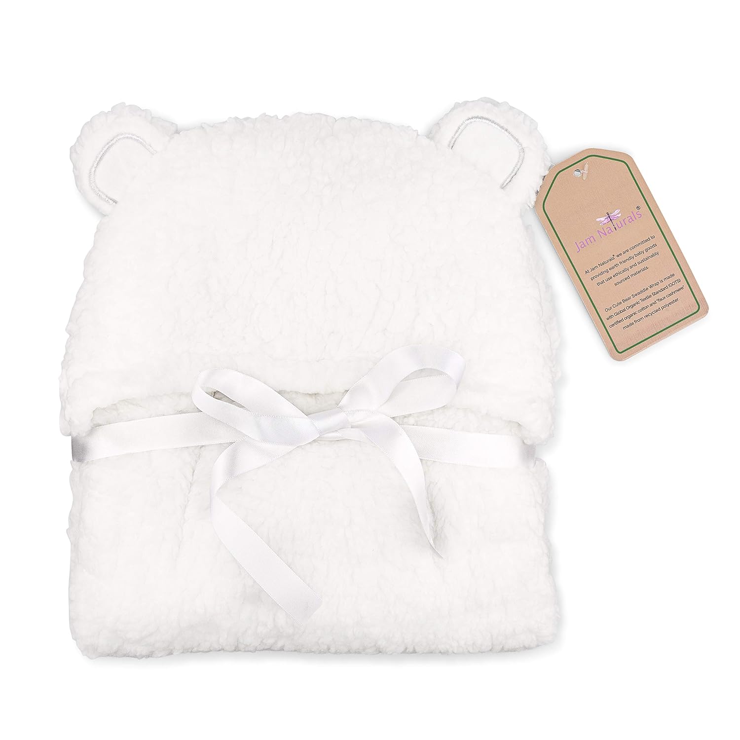 Jam Naturals Cute Bear Organic Newborn Swaddle Wrap