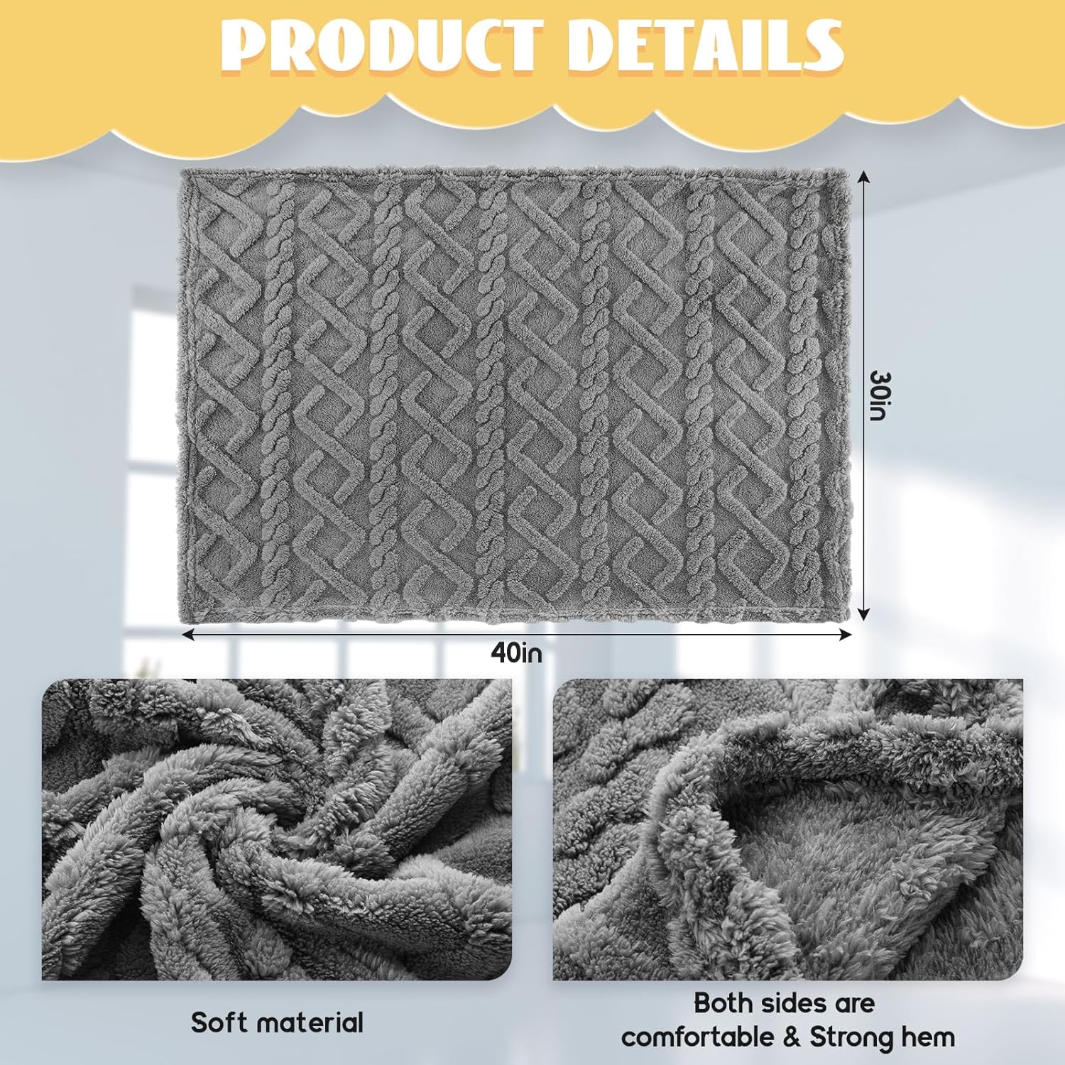 4 Pcs Fleece Swaddling Blankets for Baby 30 x 40 Inches