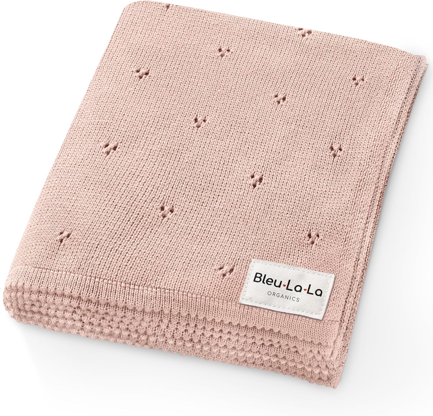 Bleu La La Organic Pointelle Swaddle Blanket for Girls 1