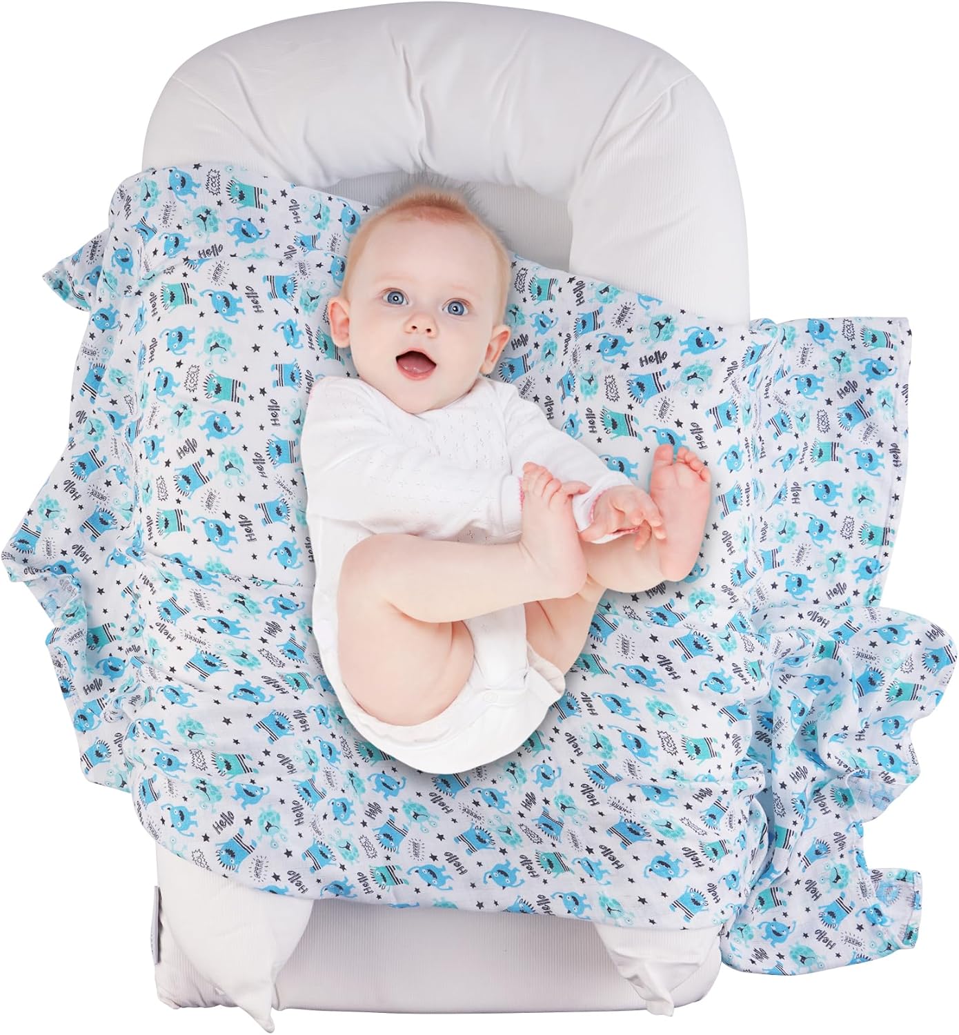 Lasoftan Swaddle Blanket 36 x 40 Inches 2 Pcs for Newborns