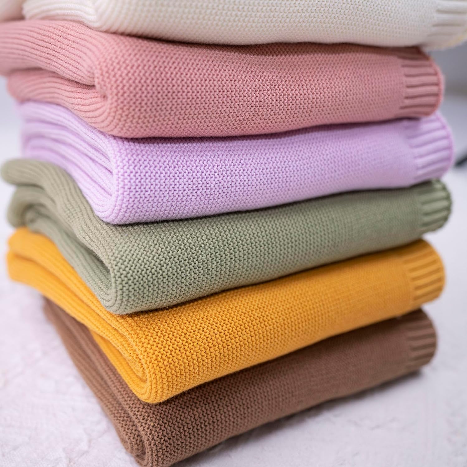 NAZENTI Personalized Baby Name Knit Blanket