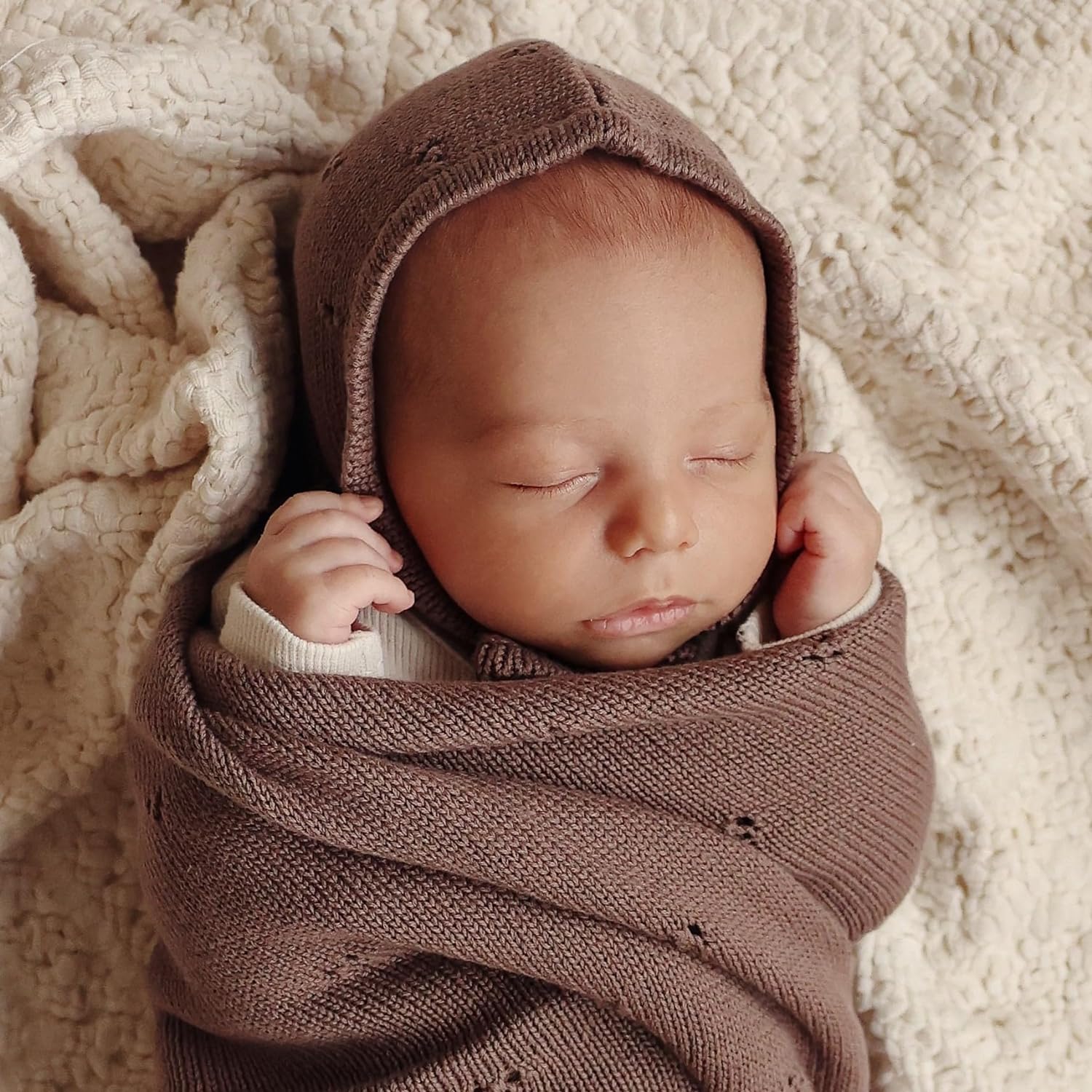 Bleu La La Organic Pointelle Swaddle Blanket for Girls 1