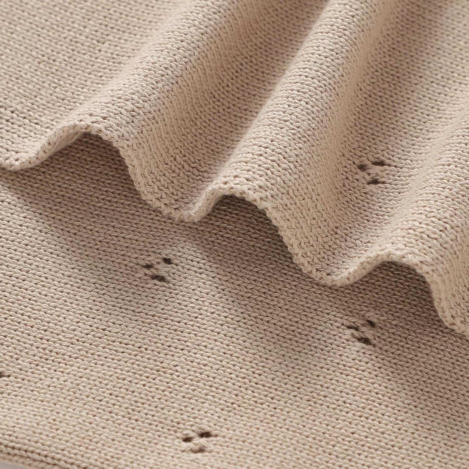 Mimixiong Organic Cotton Baby Blanket 40x30 Inch Oatmeal