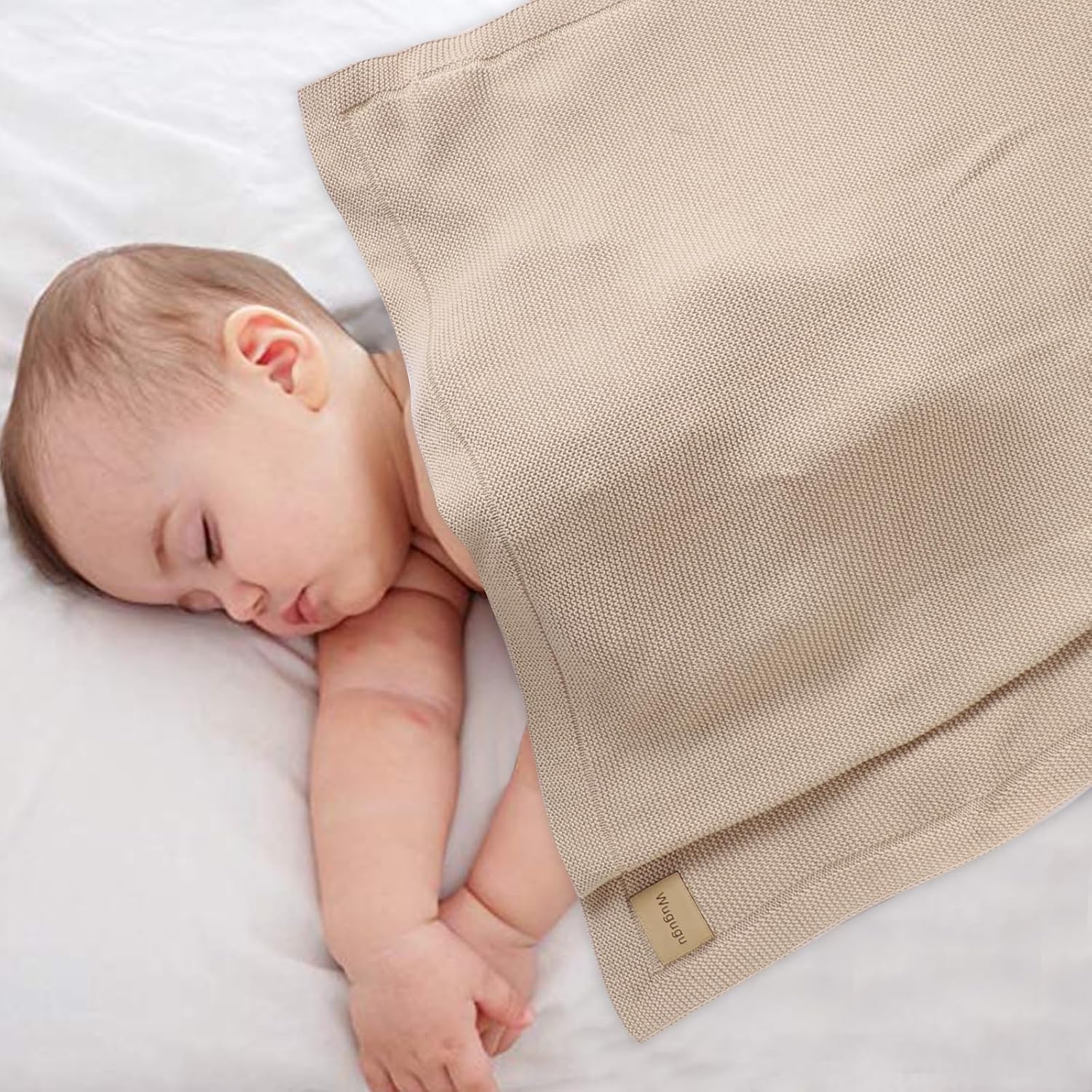 Wugugu Baby Blanket 30x40 Inch Soft Cotton Knit