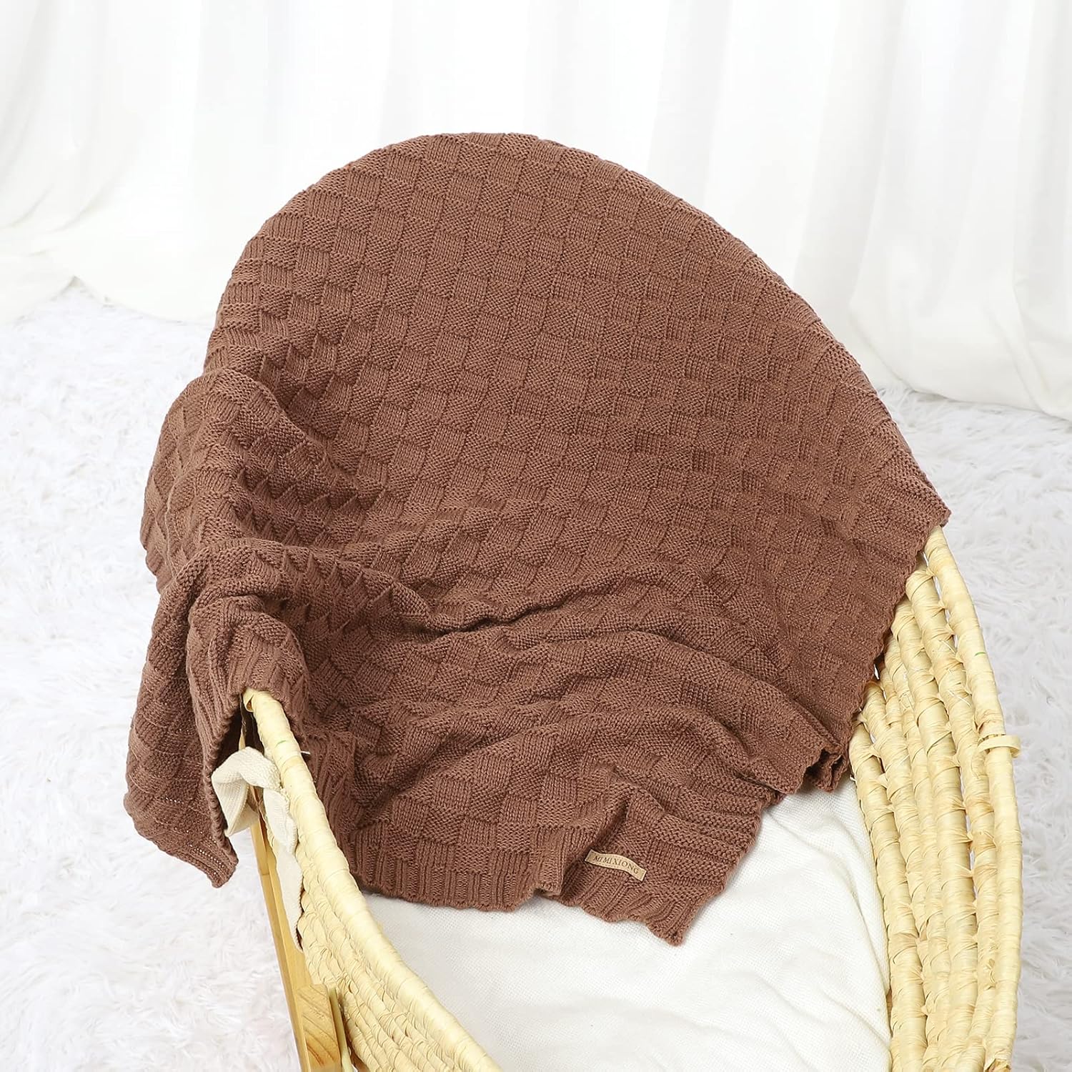 LAWKUL Cable Knit Baby Blanket 40x30 Inches