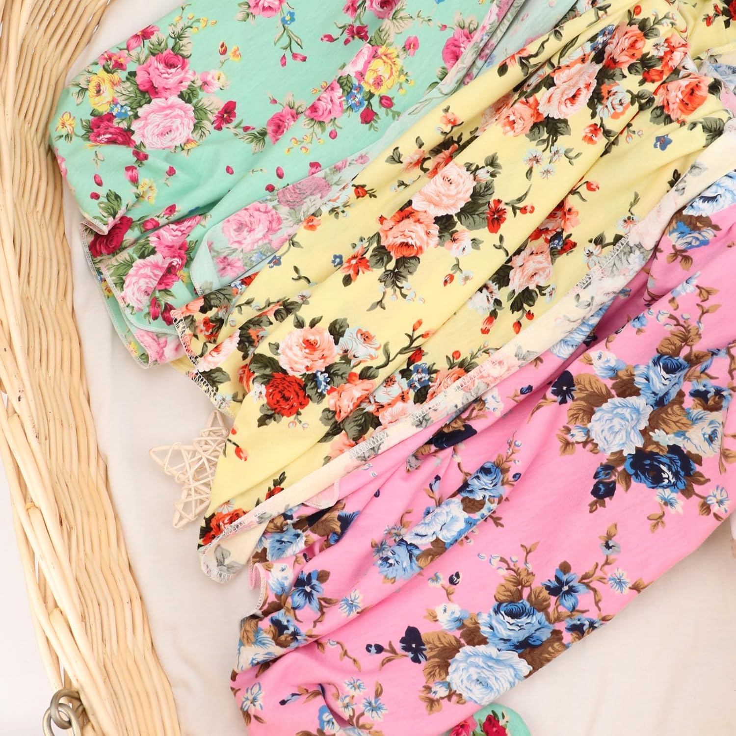 DRESHOW BQUBO Floral Swaddles Baby Girl Set