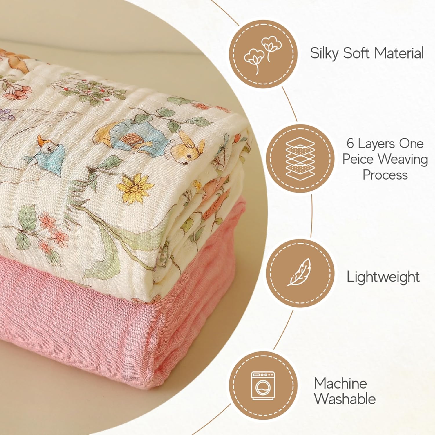 HardNok Muslin Baby Blanket 2-Pack - Ultra-Plush Swaddle Nursery Blanket