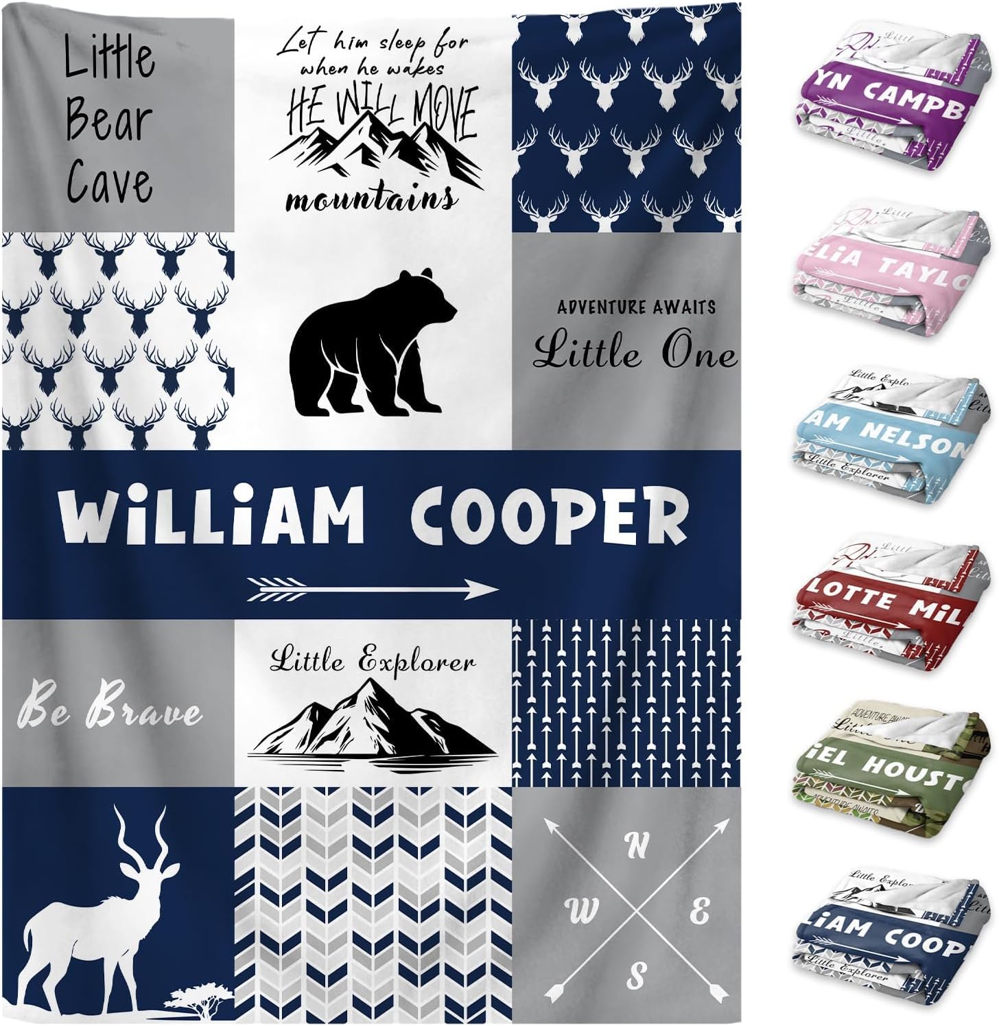 Personalized Baby Blanket with Name for Boys Girls