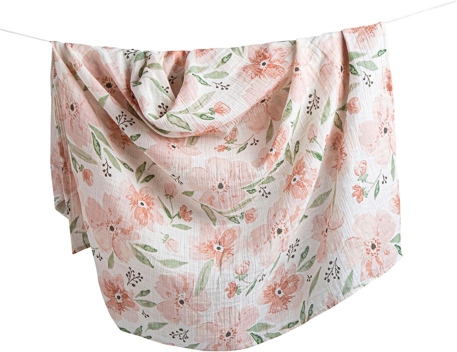 Crane Baby 100 Cotton Muslin Swaddle Blankets Pink Floral 47x47
