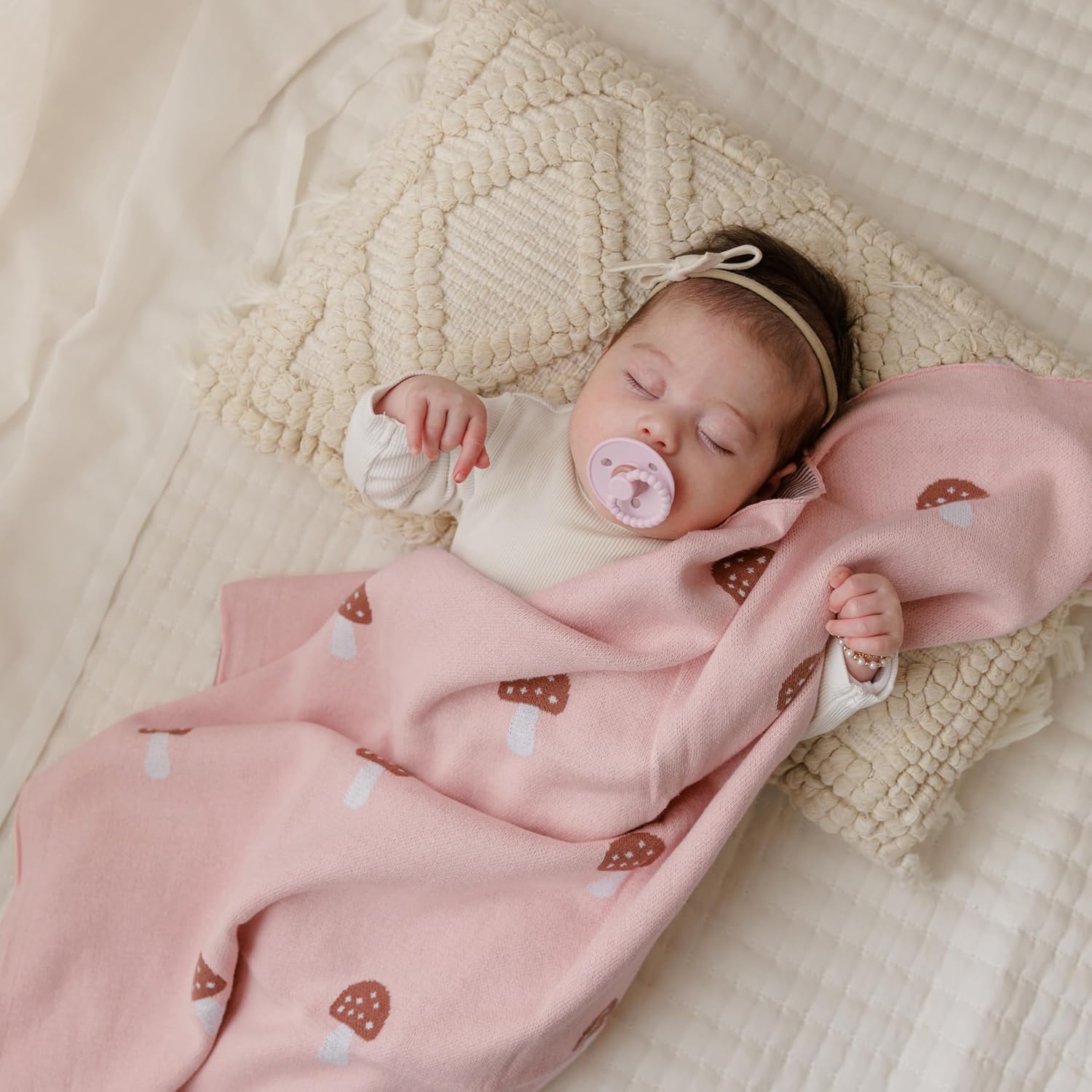 Bleu La La Mushroom Swaddle Blanket for Newborns
