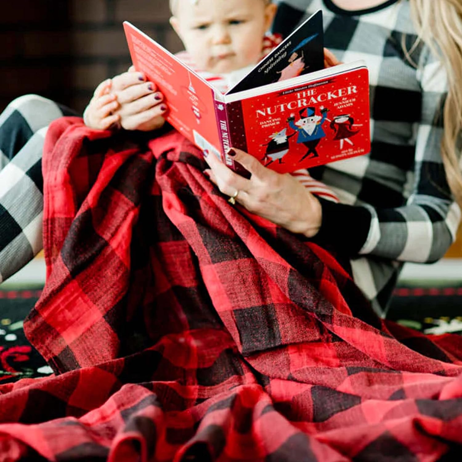 Little Unicorn Premium Cotton Swaddle Baby Blanket - Red Plaid