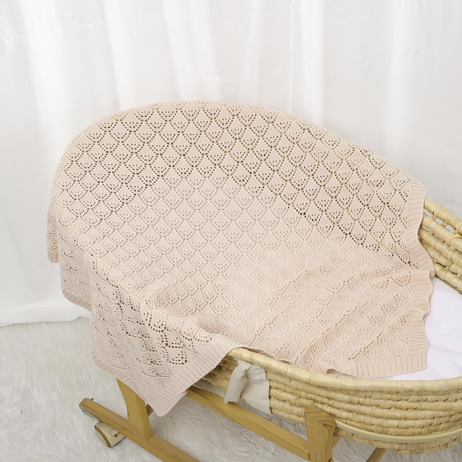 Neiwech Baby Swaddle Blanket 40x30 inch Camel Soft Cotton 1