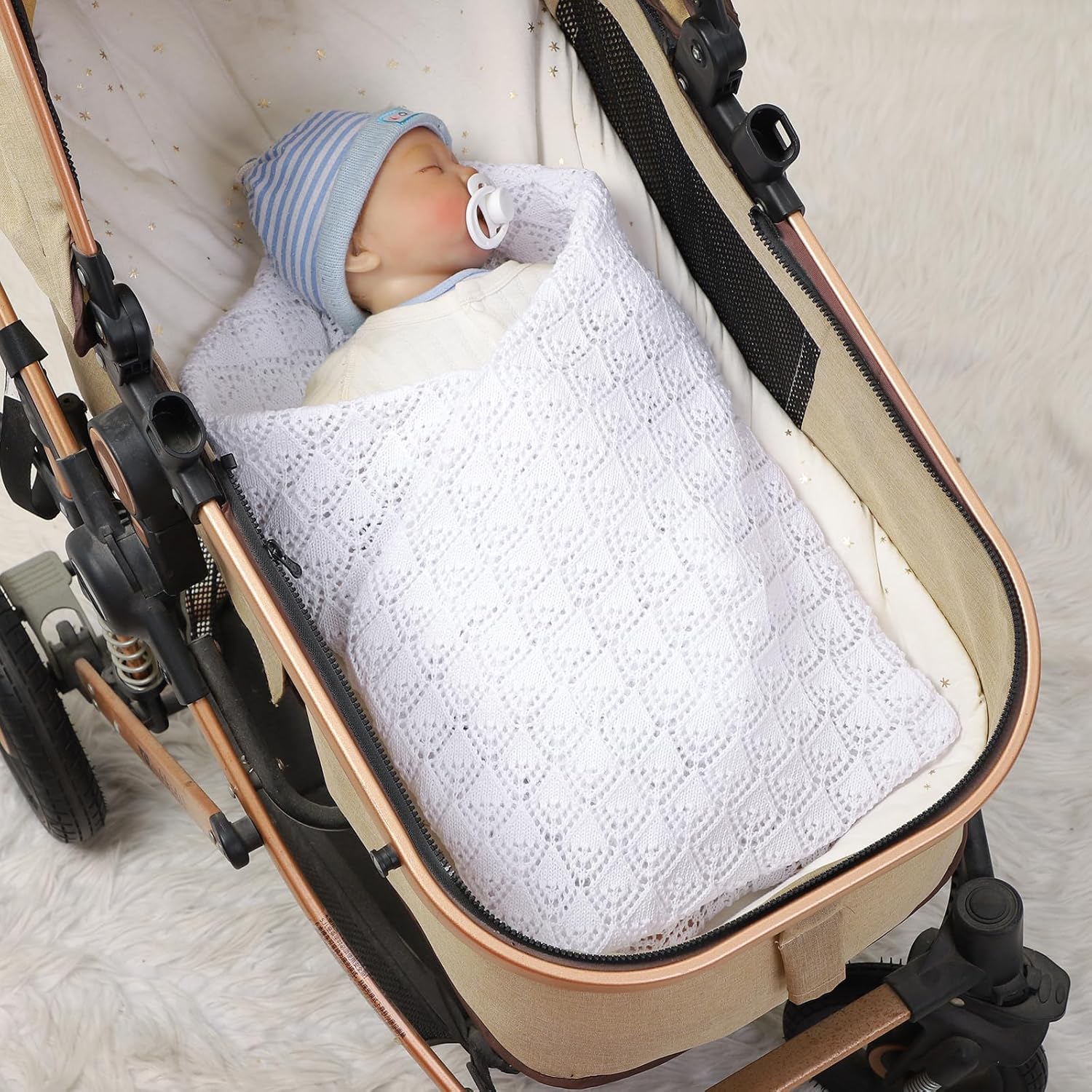 Neiwech Soft Cotton Swaddle Blanket 40x30 Inch