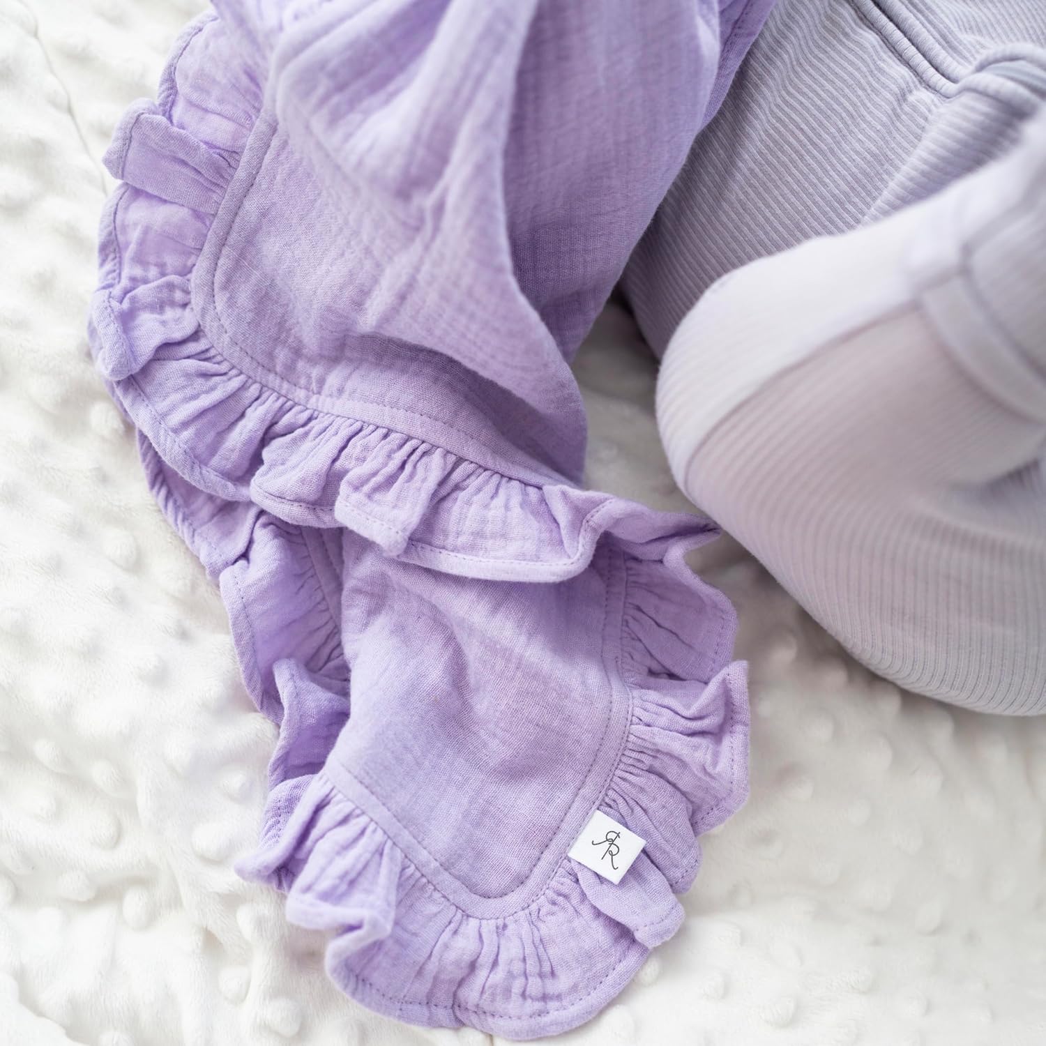 Ryan Rose Cutie Lovey Security Blanket - Organic Cotton Muslin with Snap Closure