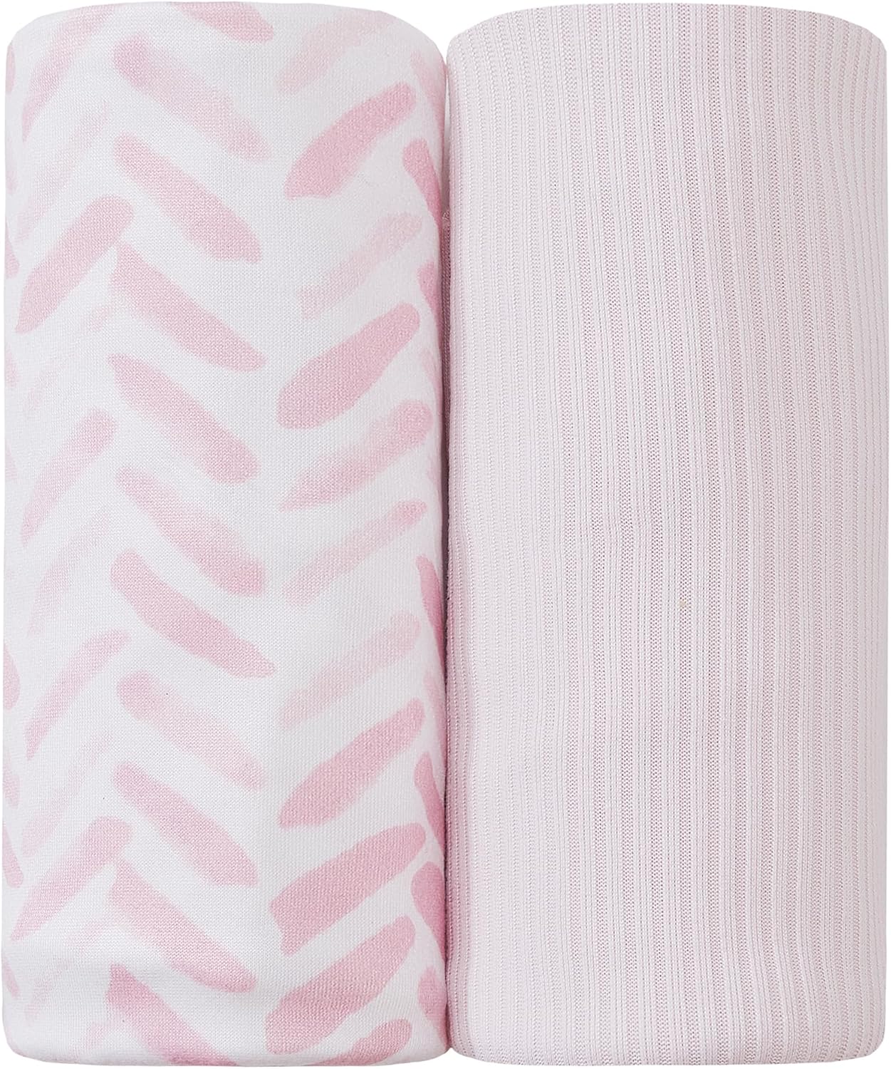 Jersey Swaddle Blanket Ultra Soft Stretchy 40 x 30 Inches 2 Pcs Pink