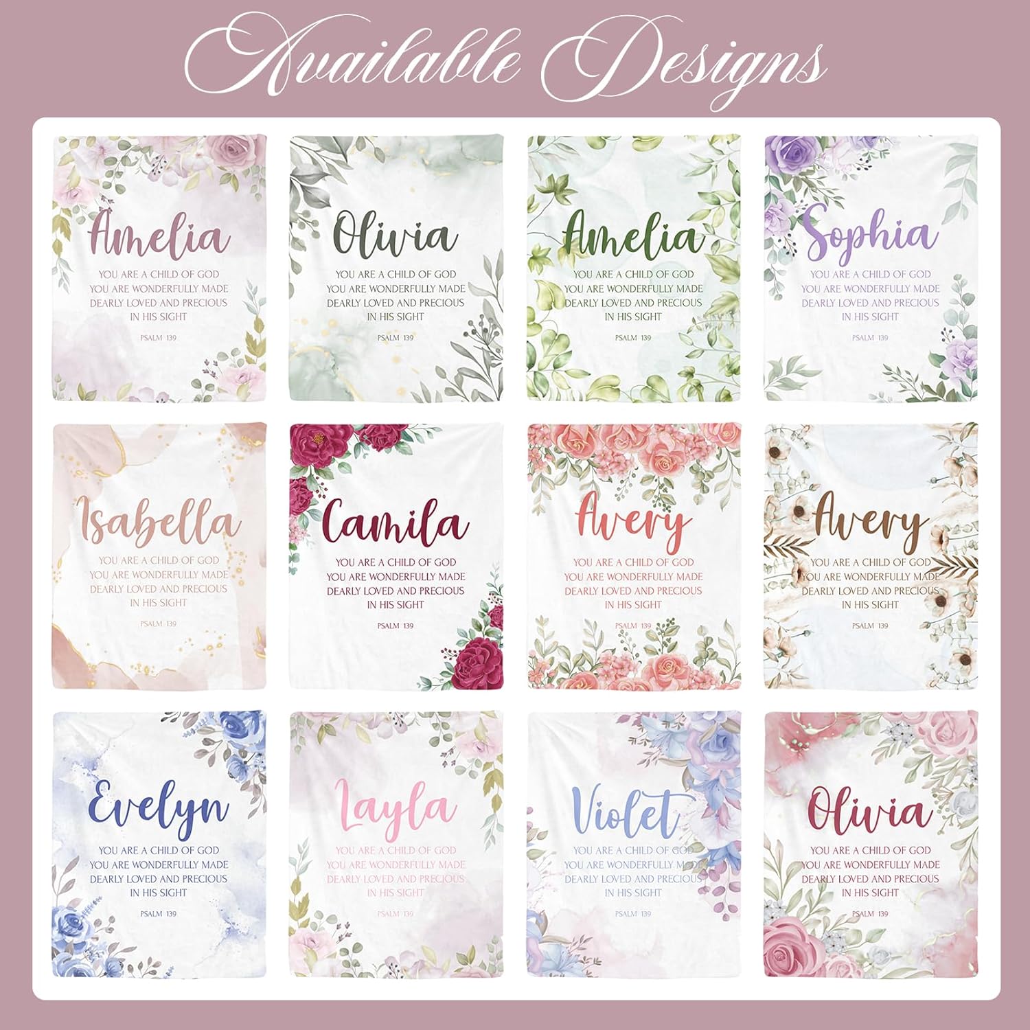 Personalized Baby Blanket with You Are a Child of God Design