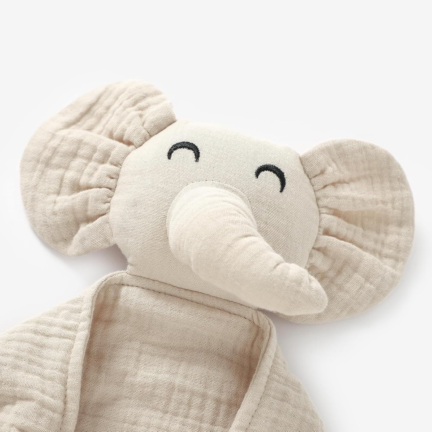 Organic Elephant Lovey Blanket Soft Muslin Baby Snuggle Toy for Boys Girls