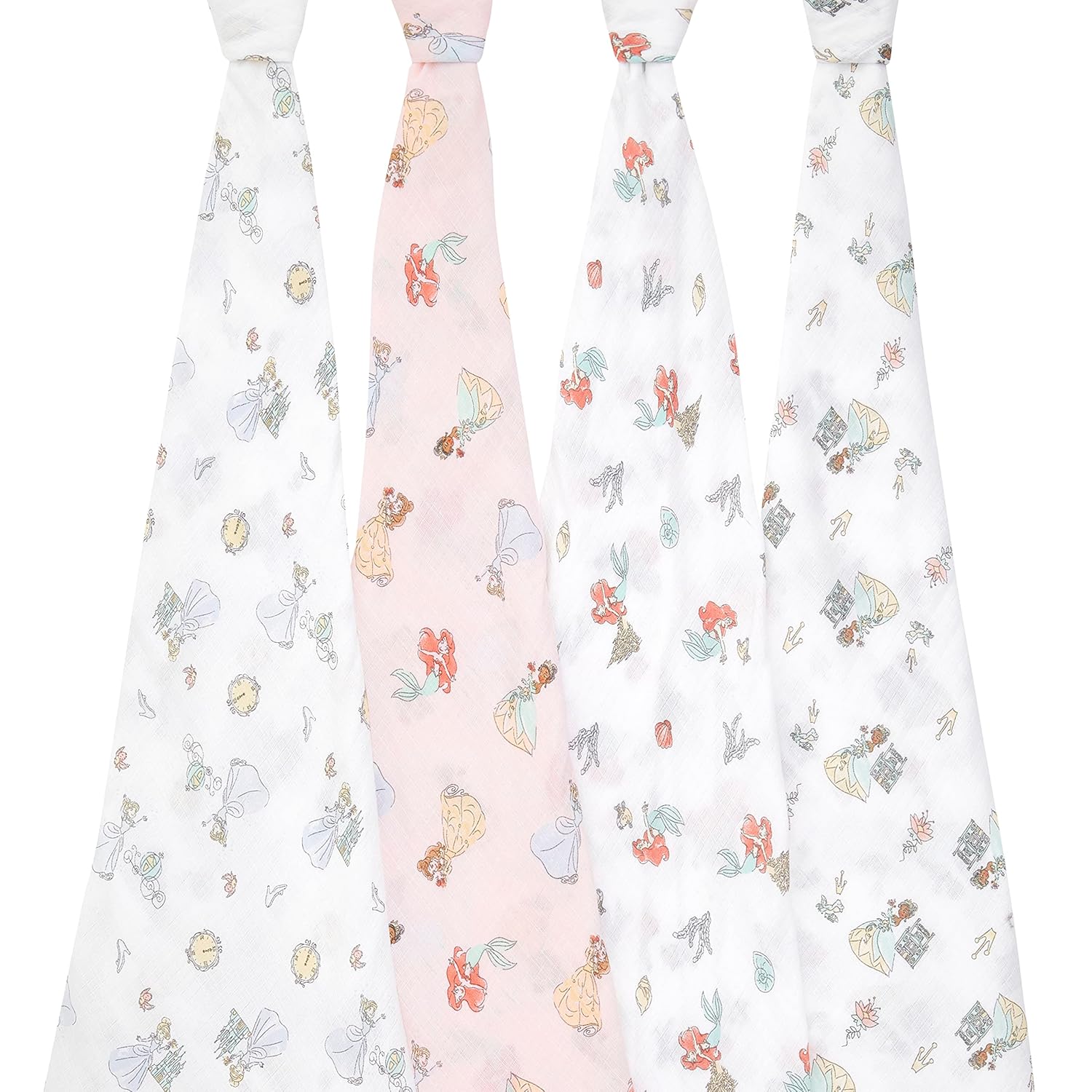 aden anais Disney Princess Muslin Swaddle Blankets 4 Pack