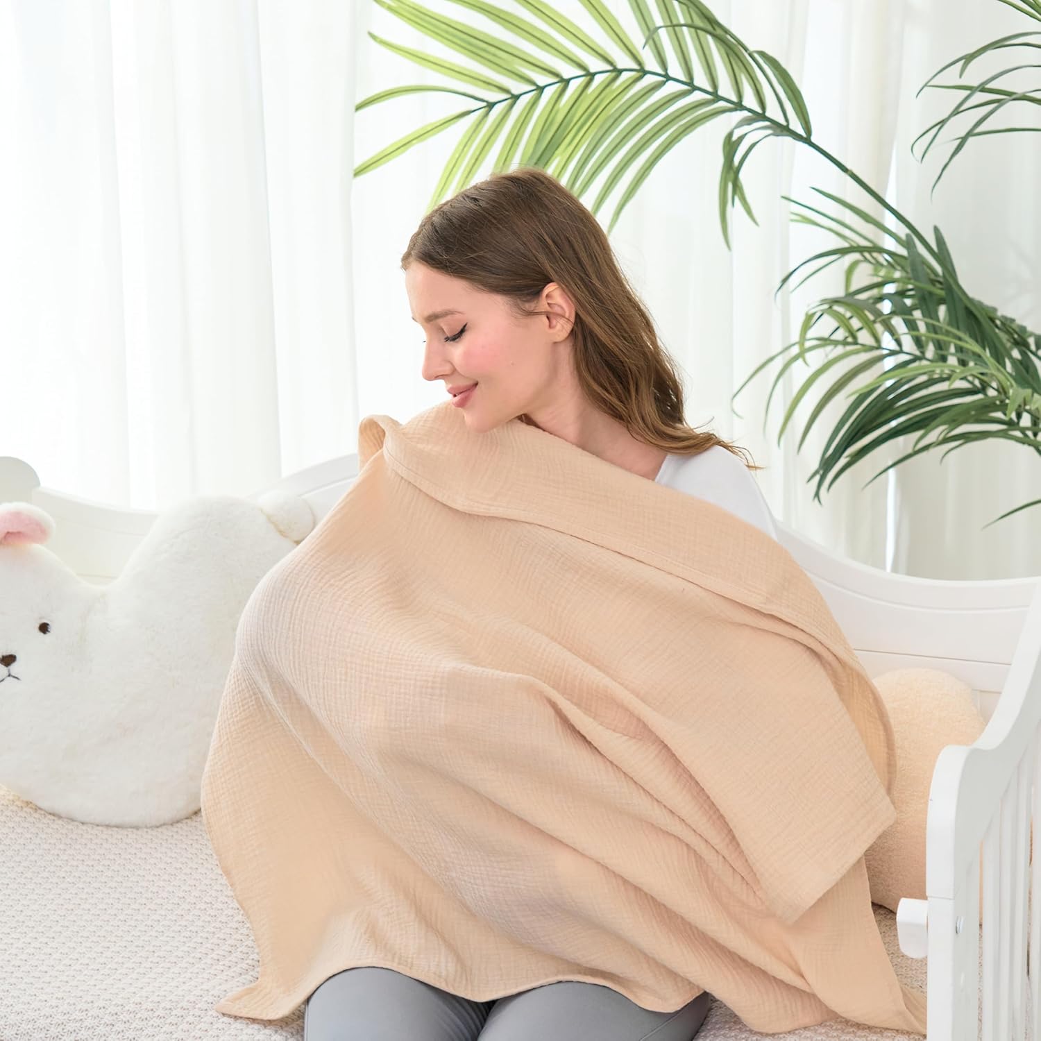 CottCare Baby Muslin Swaddle Blanket 4-Pack Rose Pink