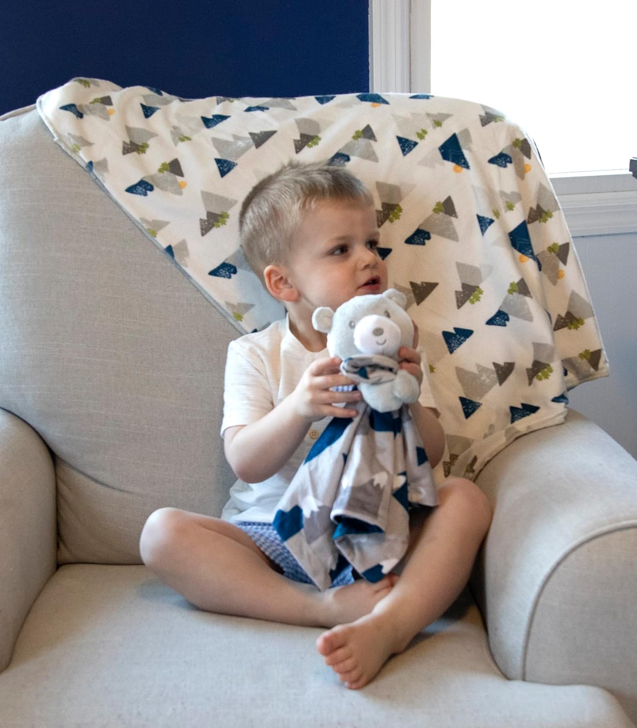 Sherpa Fleece Baby Blanket Mountains Arrows Reversible Design