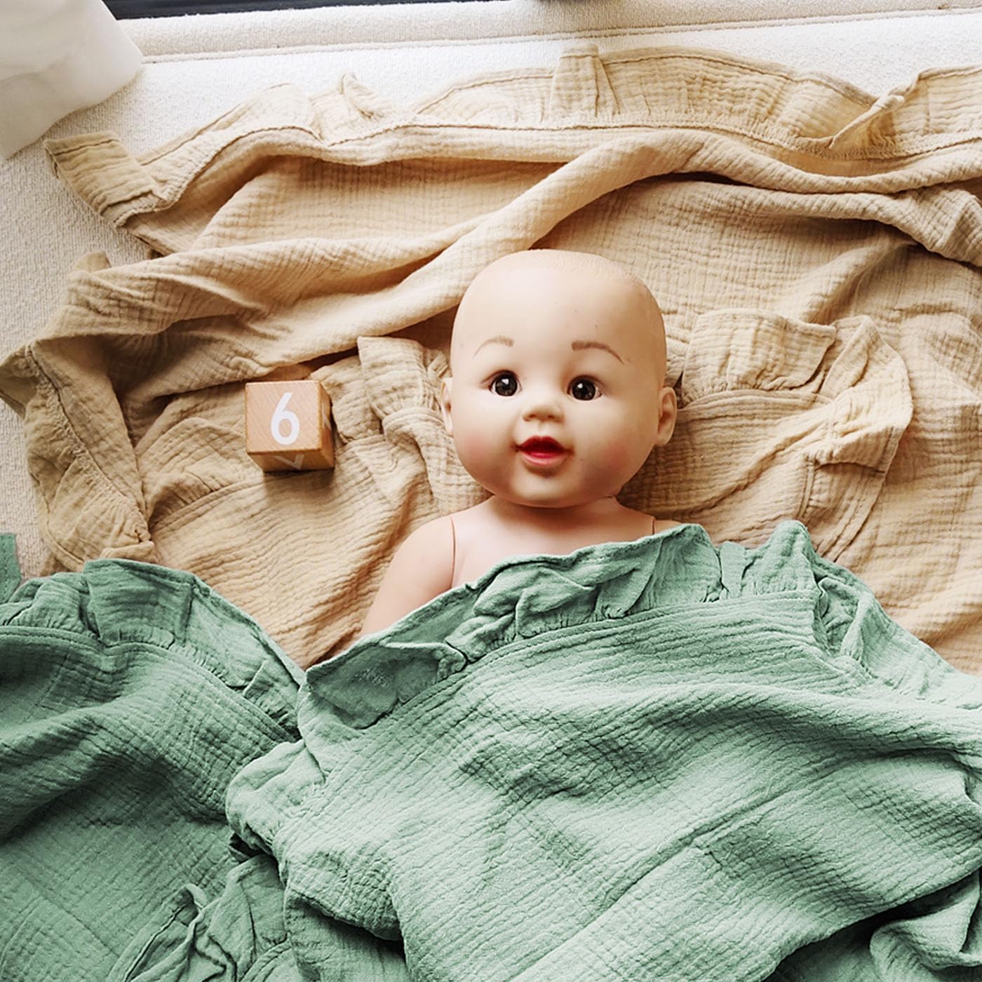 Organic Muslin Baby Blanket 47x47 Soft Lightweight for Newborns Toddlers Pink
