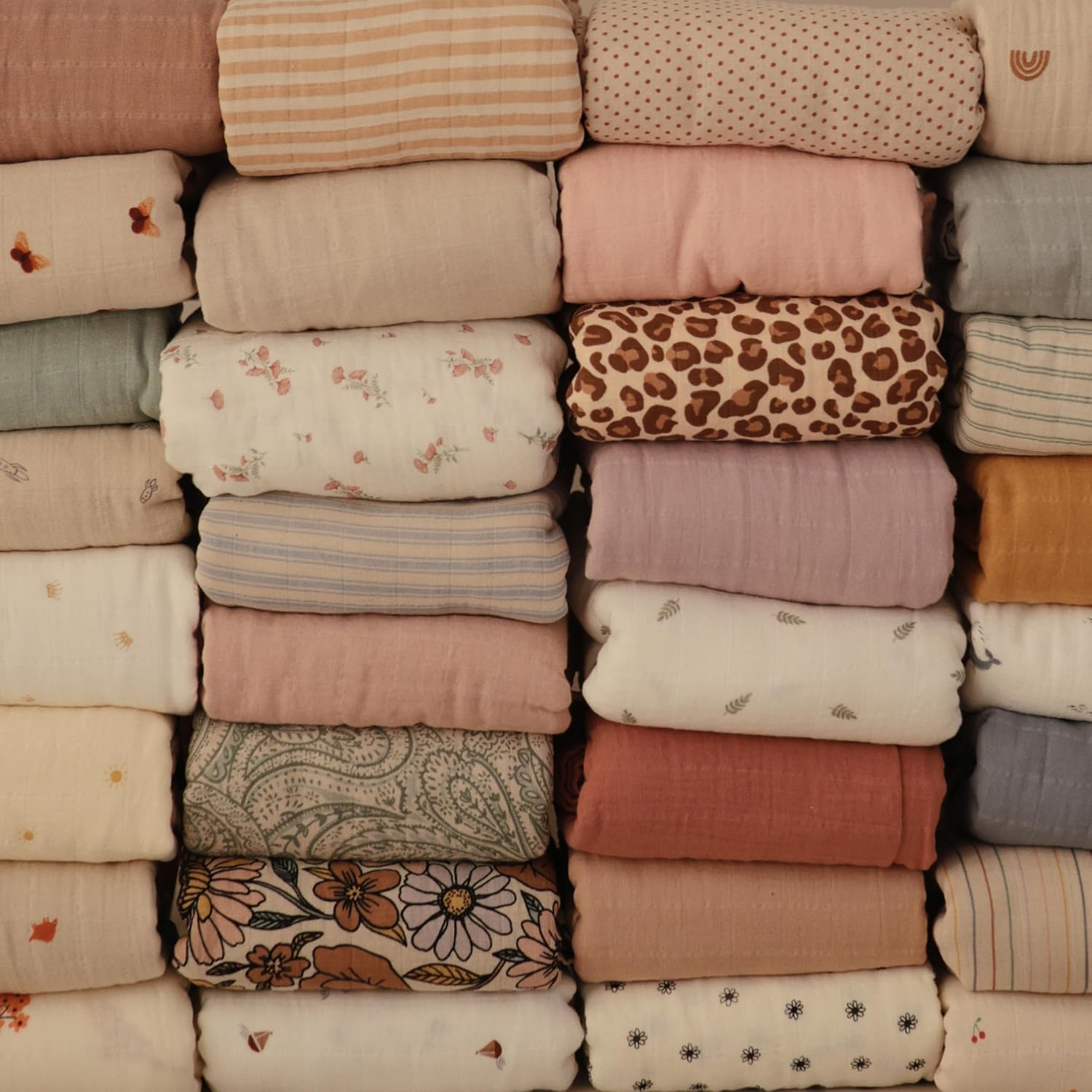 Mushie Muslin Swaddle Blanket - Olive Check 100 Organic Cotton