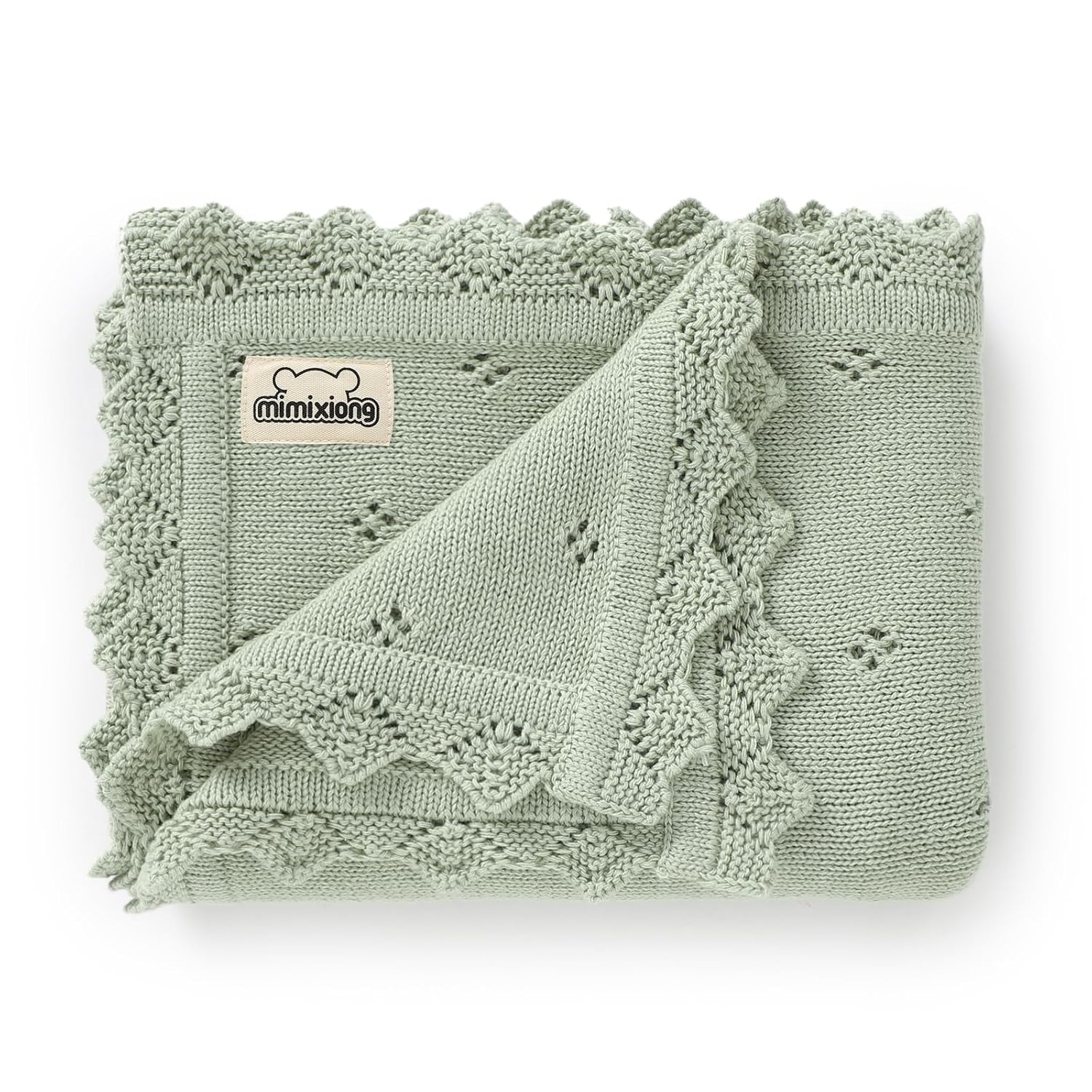 Mimixiong Cotton Baby Blanket Swaddling 30x40 Inch Sage Green