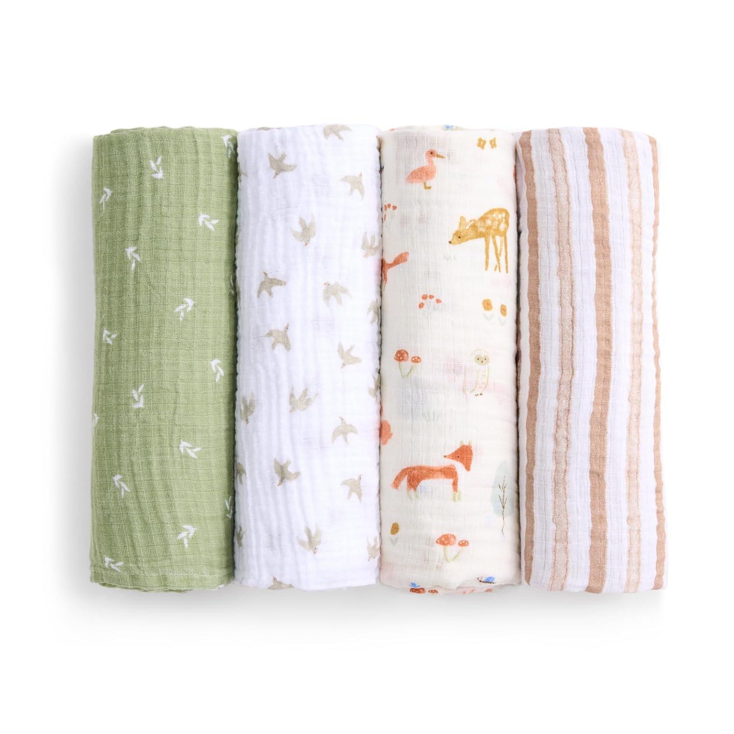 aden anais Muslin Swaddle 4 Pack Sage Woodland