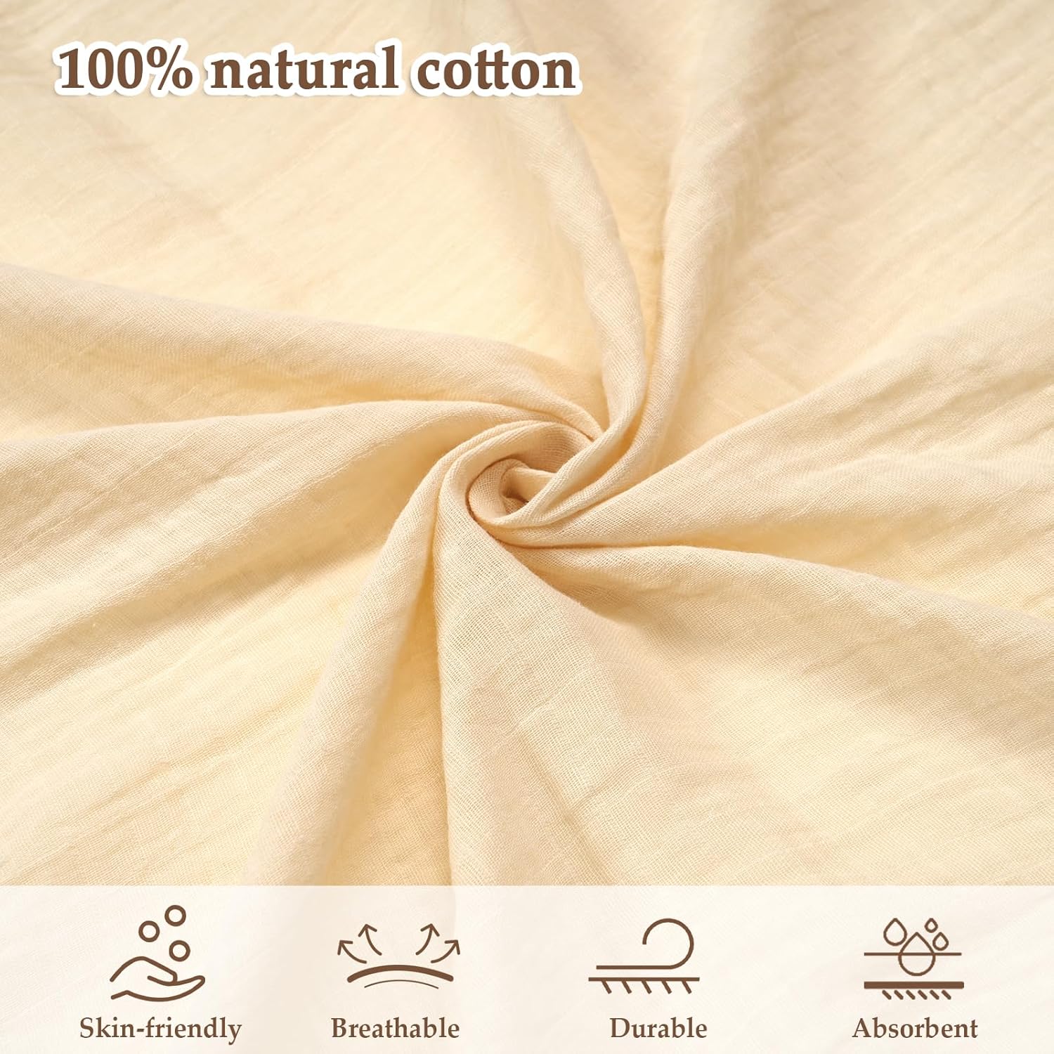 Davids Kids 4 Pack Baby Muslin Swaddles 47 x 47