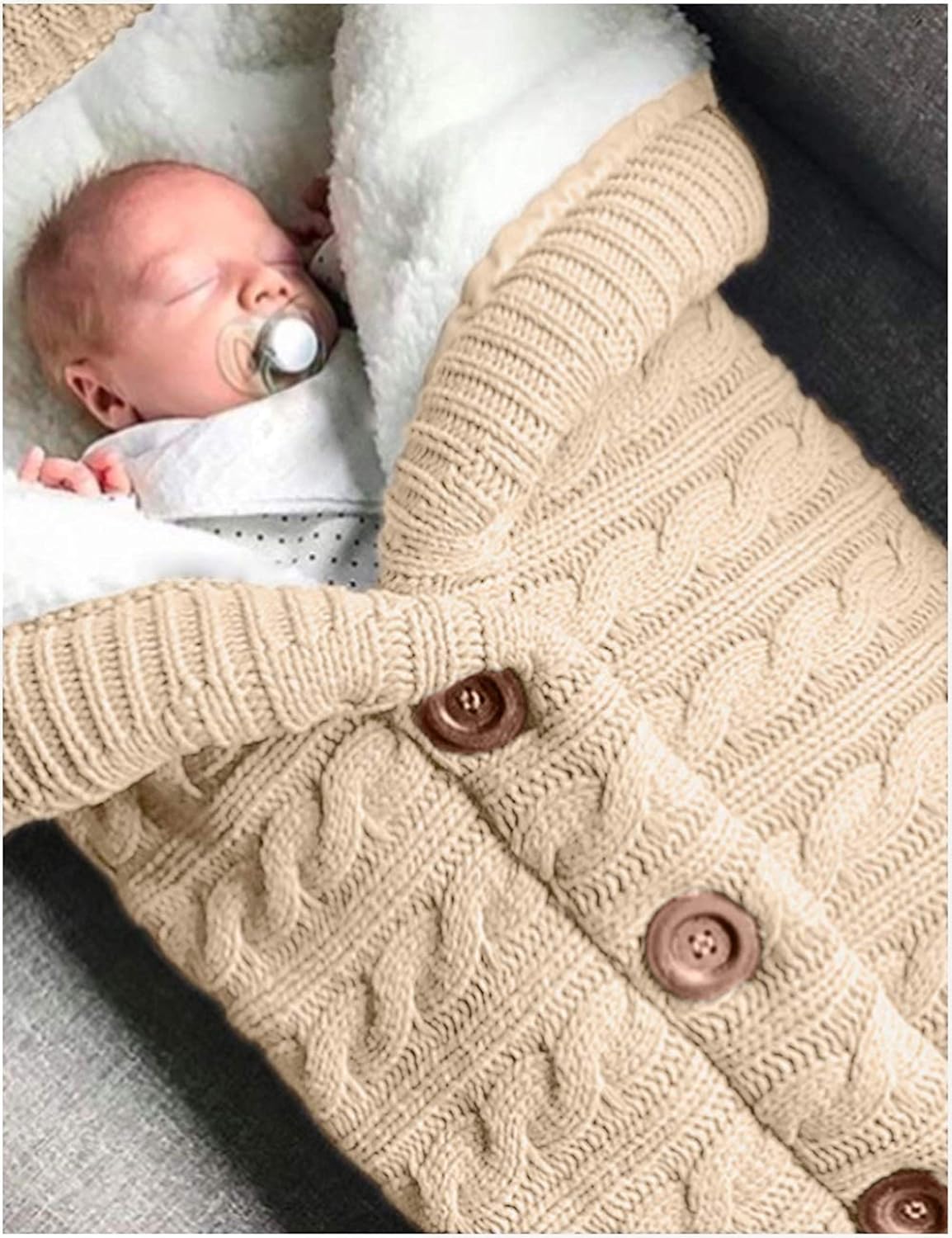XMWEALTHY Unisex Swaddle Blanket - Thick Fleece for Newborns
