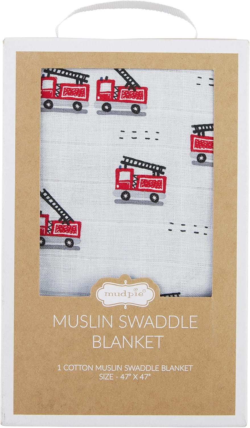 Mud Pie Fire Truck Swaddle Blanket 47x47