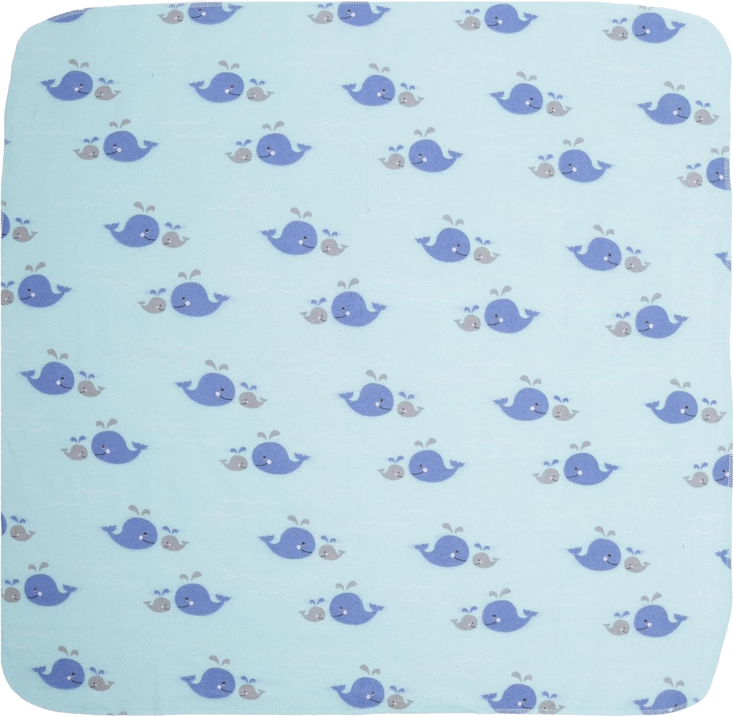 Everyday Kids 4 Pack Baby Blue Flannel Blankets with Ocean Animals