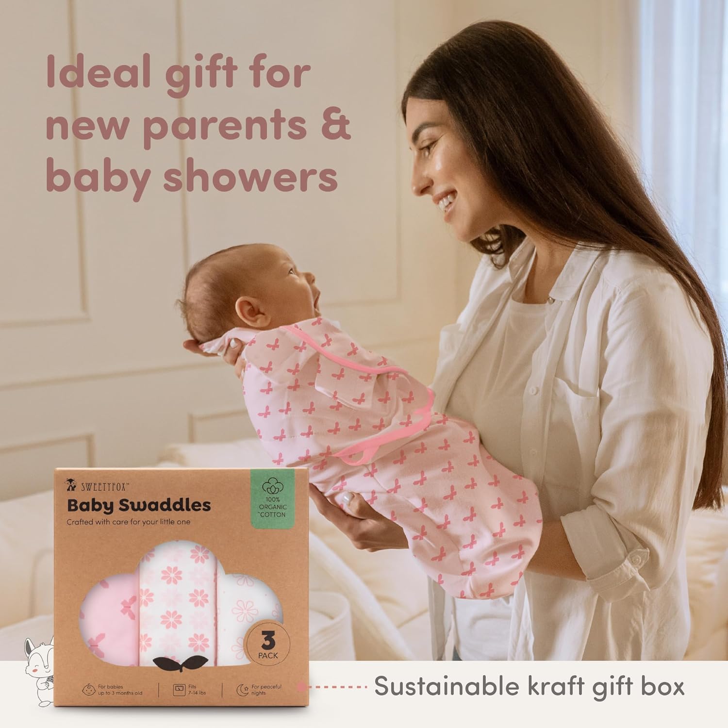 Sweety Fox 3-Pack Organic Baby Sleep Sacks