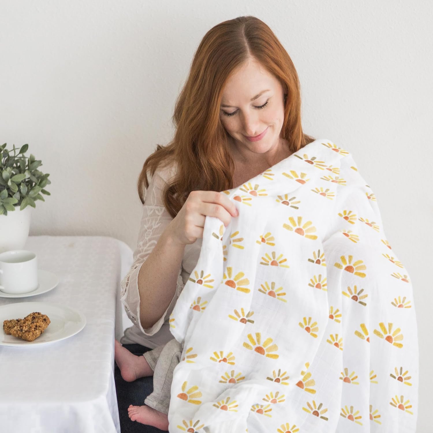 SwaddleDesigns Cotton Muslin Swaddle Blanket 46x46 Inches Earthtone Collection