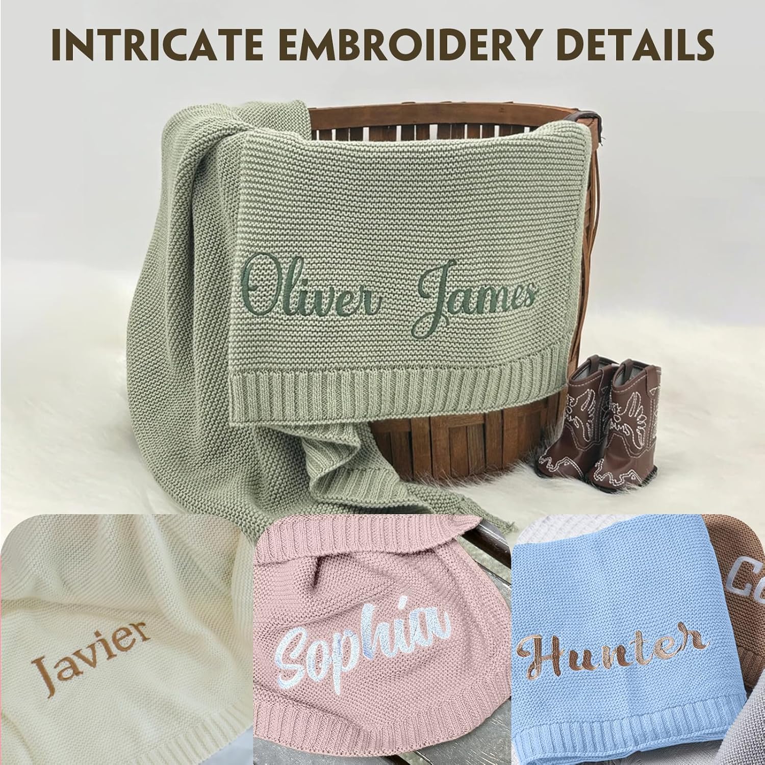 HDSD Custom Baby Blanket with Name and Icon