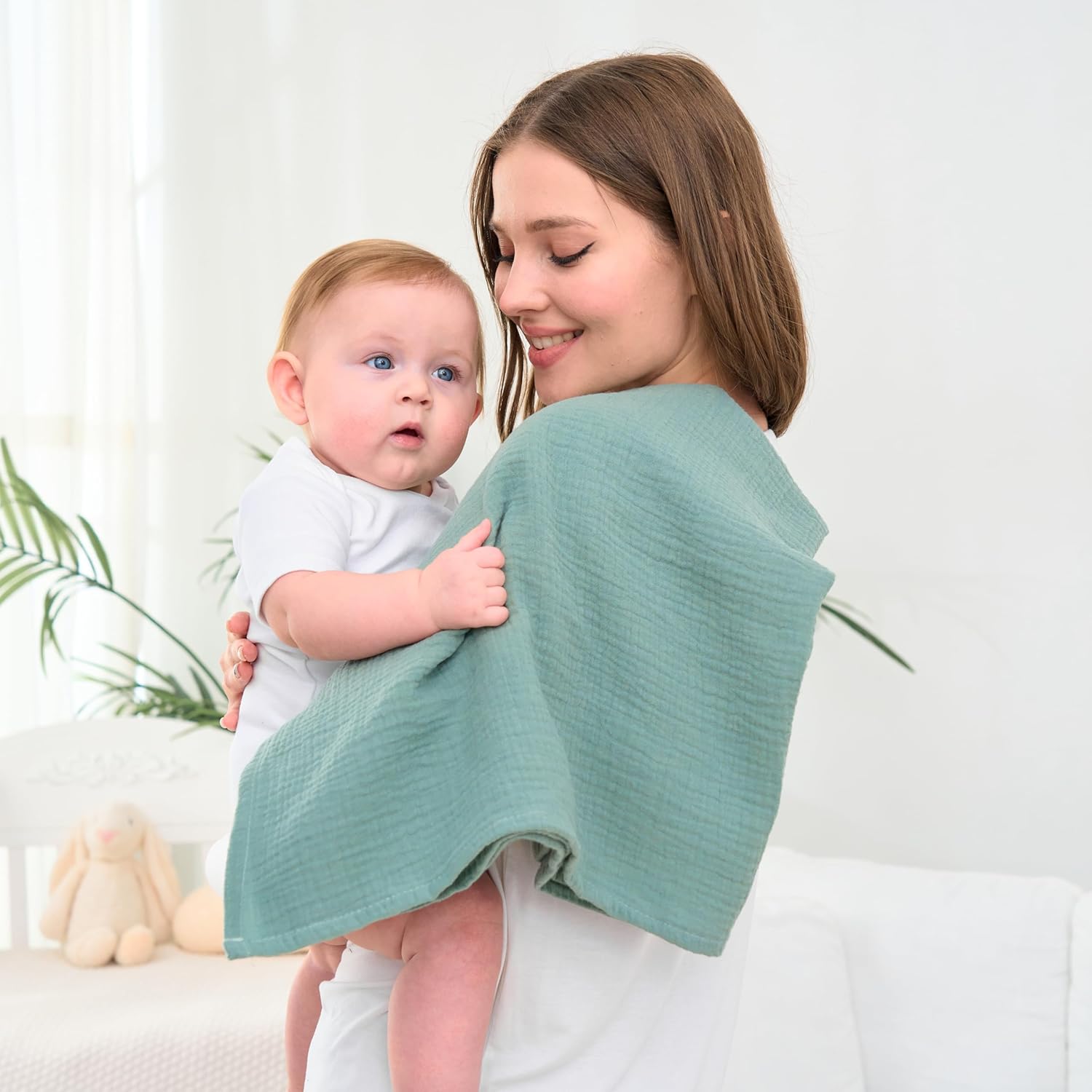 CottCare Baby Muslin Swaddle Blanket 4-Pack Rose Pink