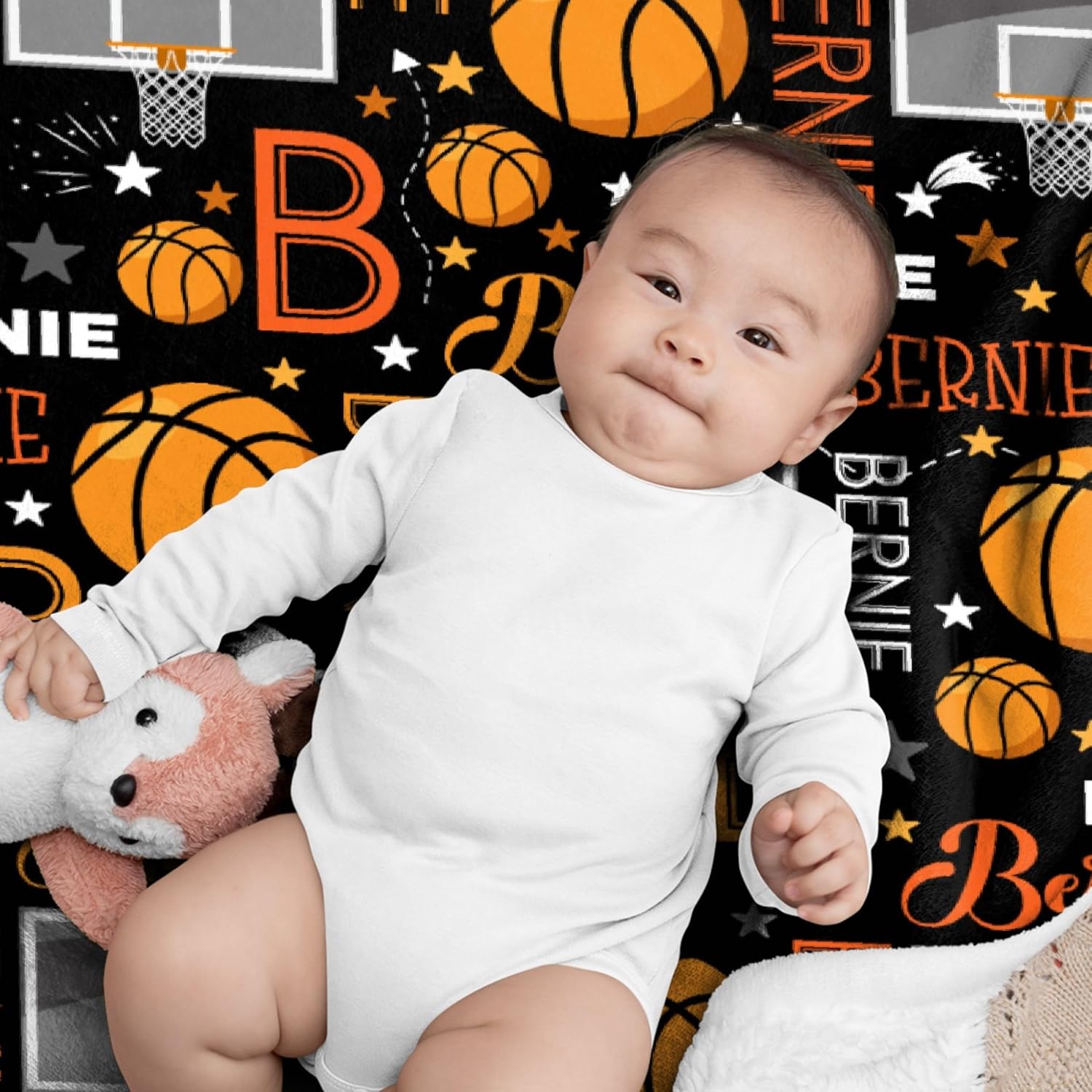 Custom Basketball Name Blanket - Toddler Size 30x40