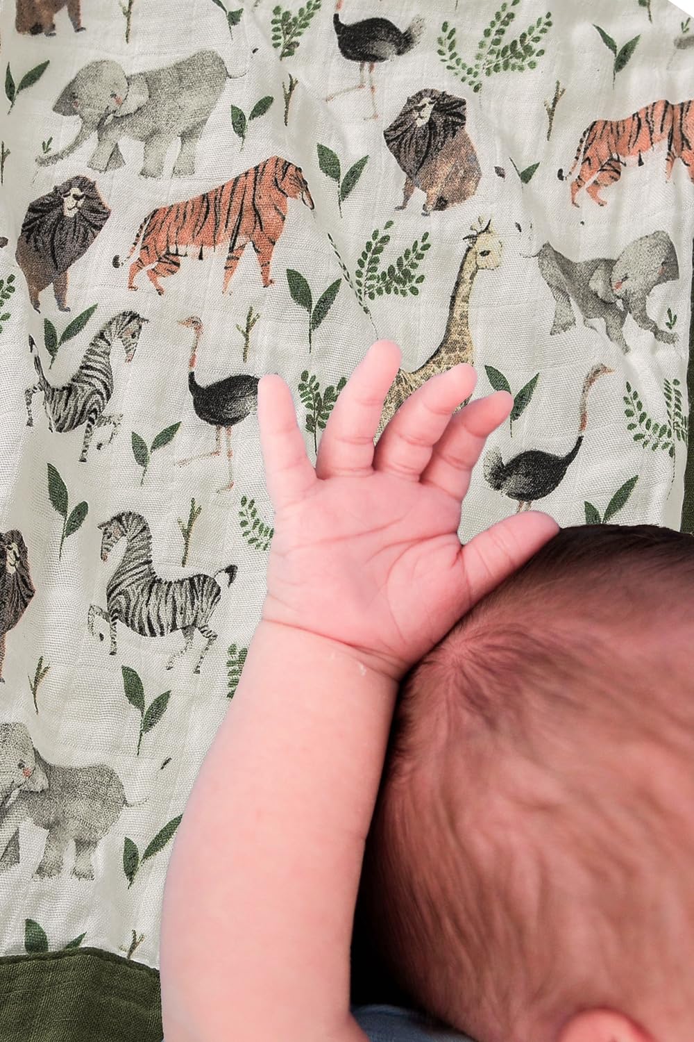 Little Jump Muslin Blanket - 47 x 47 Jungle Print Twin Blanket
